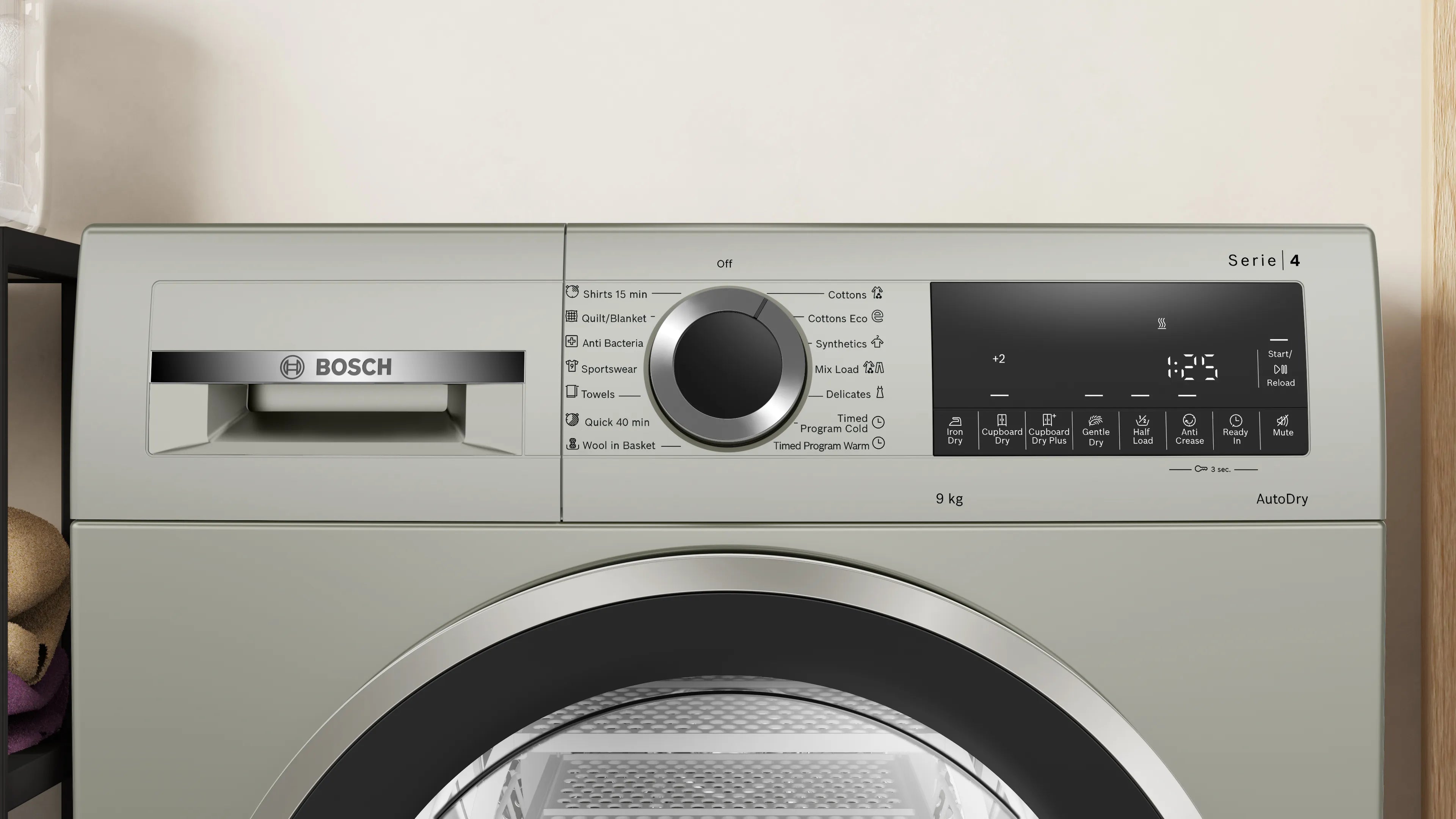 BOSCH WPG24108IN Series 4 condenser tumble dryer 9 kg Silver inox Mahajan Electronics Online