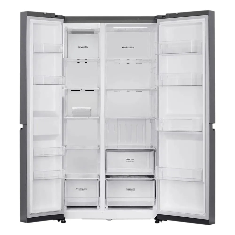 LG GL-B257JDS3 650 Litres 3 Star Side-by-Side Convertible Refrigerator with Multi-Air Flow | Smart Diagnosis | Smart Inverter Compressor ( Dazzle Steel) Mahajan Electronics Online