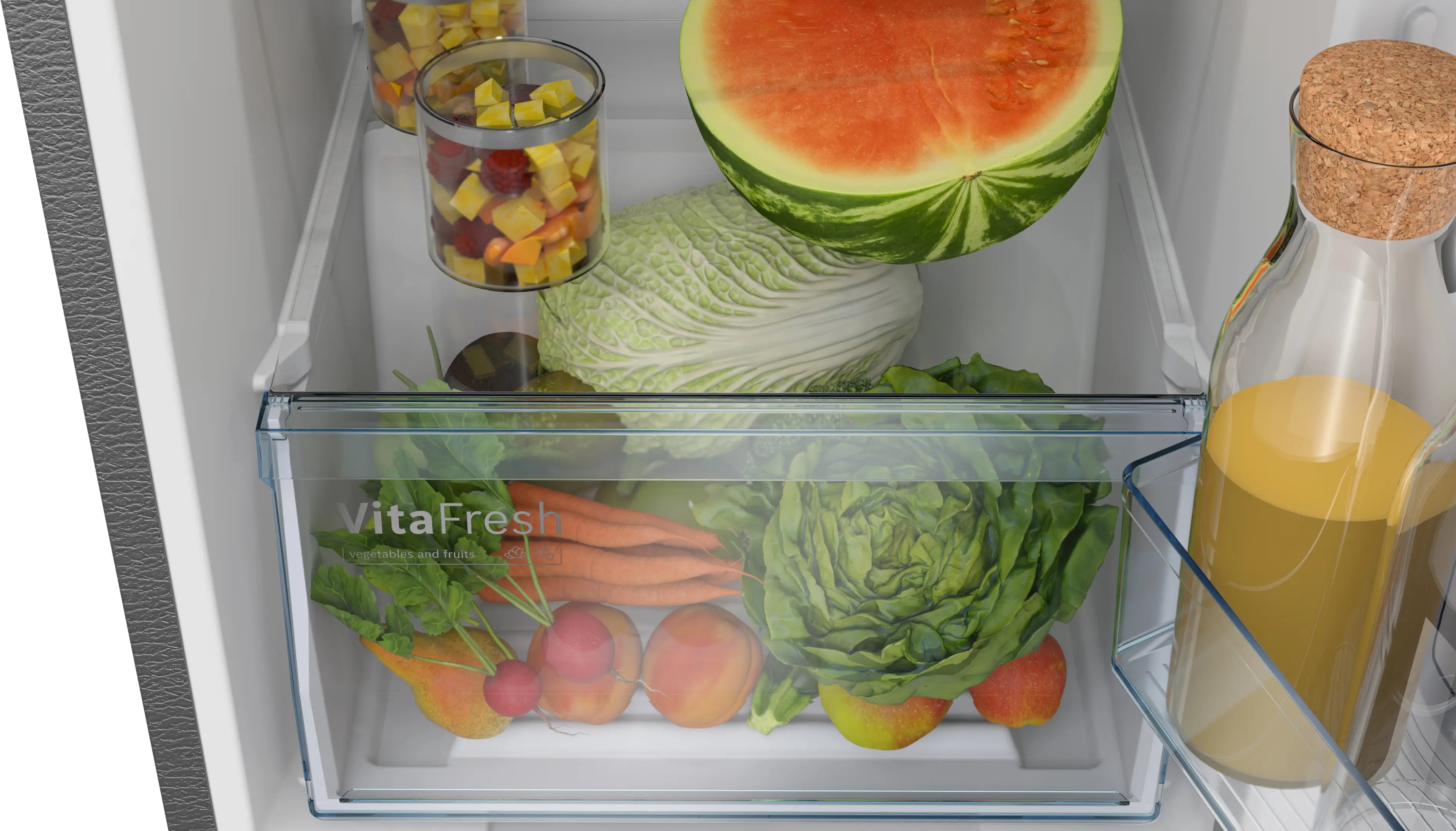 Bosch CTC27S22VI 243L 2 Star Inverter Frost free Double Door Refrigerator ( 6-in-1 Convertible, 18 Hours Cooling Retention, Digital Display, Super Freeze, 80min Convert,Fine Steel) MAHAJAN ELECTRONICS ONLINE