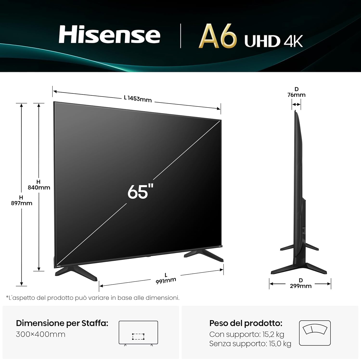 Hisense 65A6Q 164 cm (65 inches) A6Q Series 4K Ultra HD Smart LED TV mahajan electronic sonline