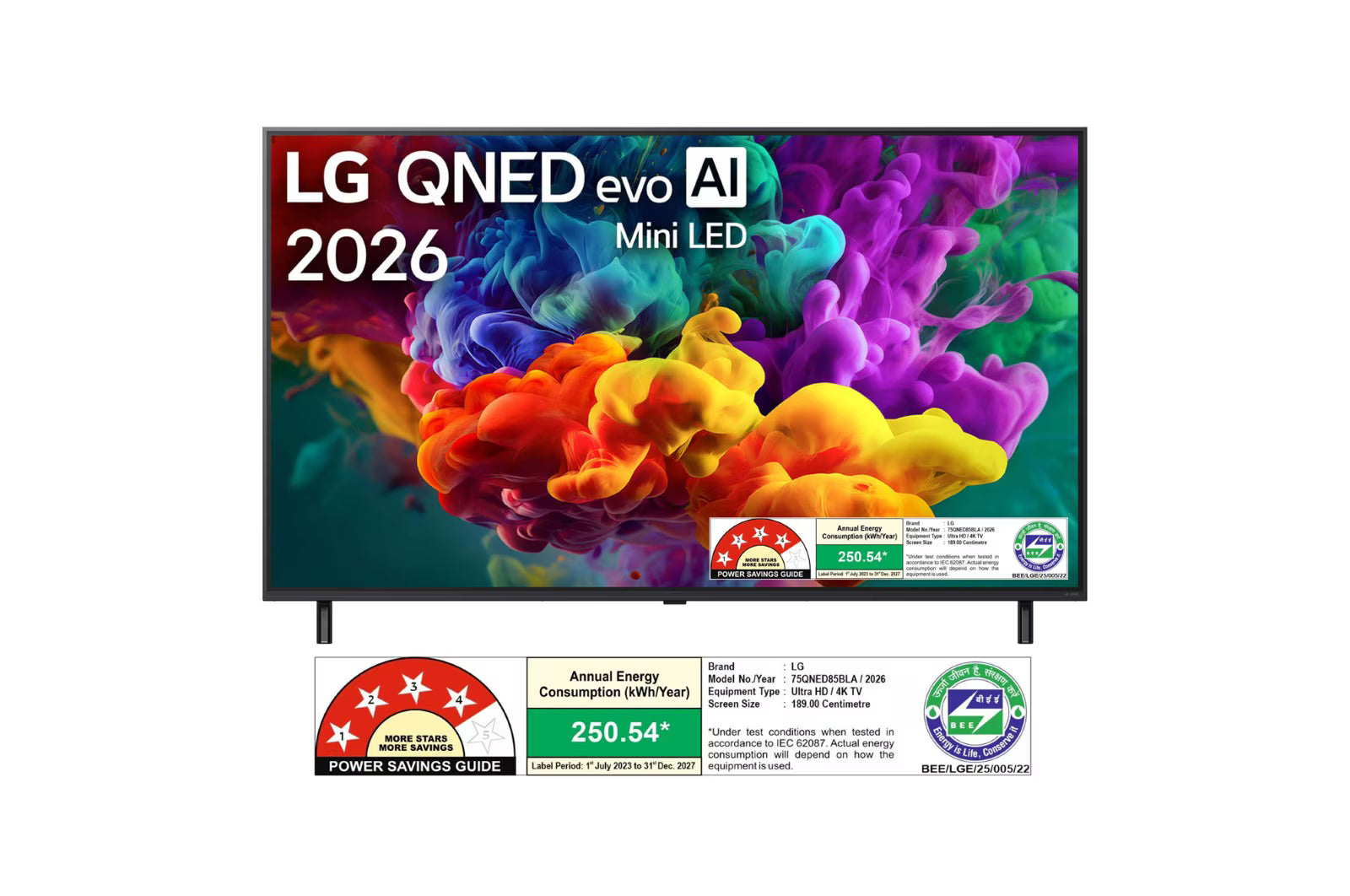 LG 75QNED85BLA 189 cm (75) LG QNED evo AI 4K MiniLED TV 75QNED85BLA with α8 AI Processor Gen3, with HDR10 Pro 2026 Mahajan Electronics Online