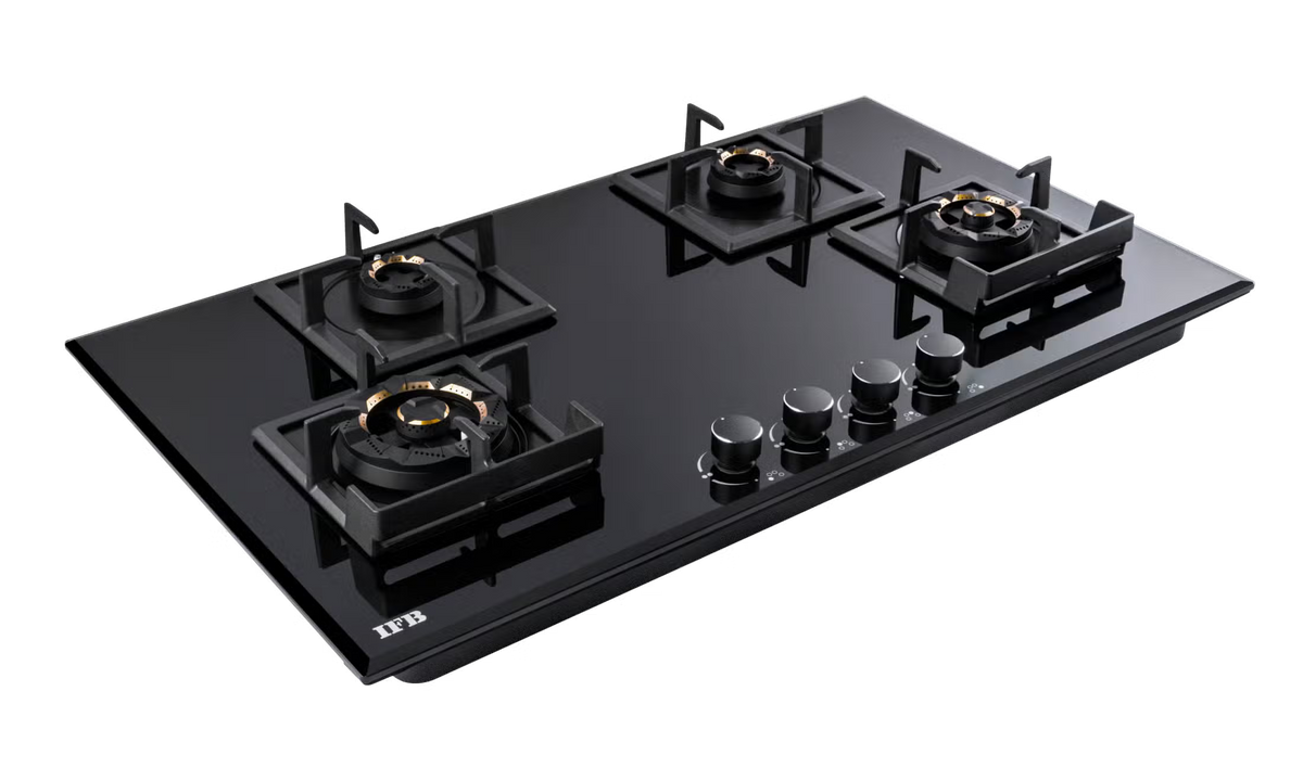 IFB 90-GCI4B-3D-FFD 4-Burner Hybrid Built-in Gas Hob | Auto Ignition | 3D Brass Burners IFB