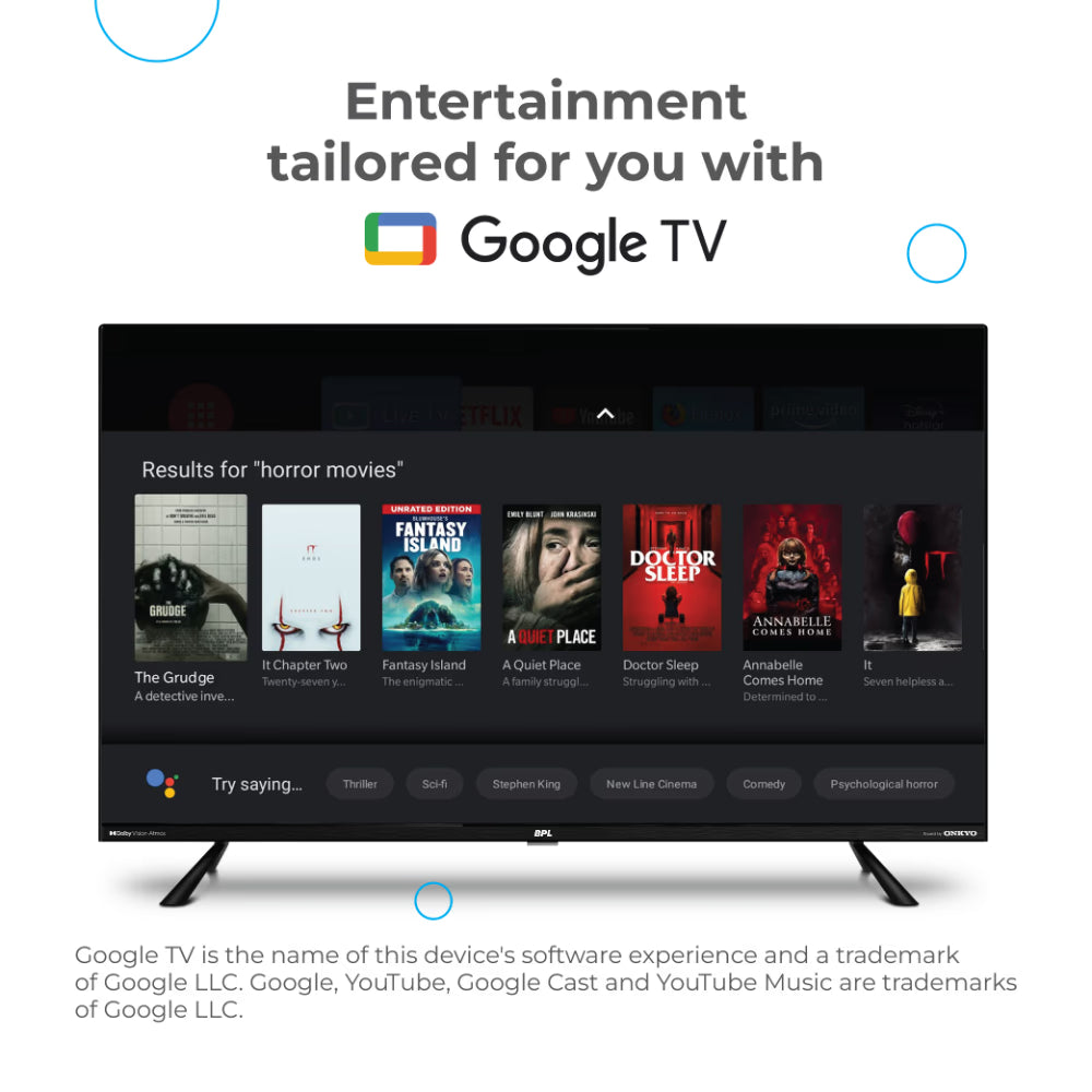 BPL 55QF5540 139.7 cm (55 inch) Goole Smart Onkyo Home Theatre QLED TV, Black Mahajan Electronics Online