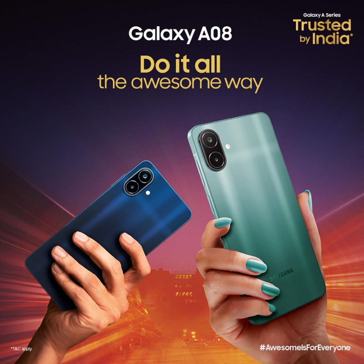Samsung Galaxy A08 LTE (Silver, 4GB RAM, 64GB Storage), MediaTek Helio G99+ (6nm), 50MP Dual Camera, 6000mAh Battery, IP64 Rating, 6 Gen OS Upgrades Samsung