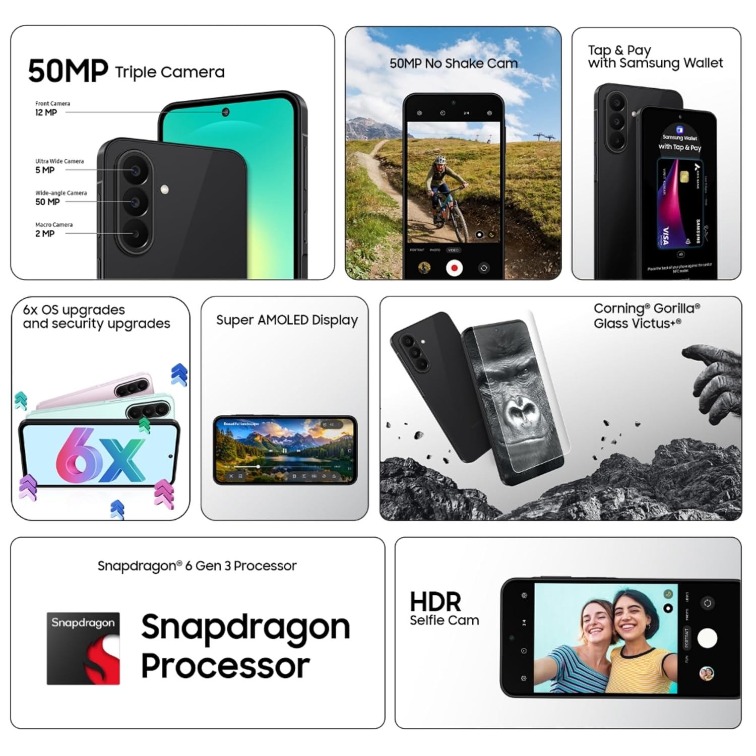 Samsung Galaxy A27 5G Mobile (Black, 8GB RAM, 128GB Storage) | Smoothest 120 Hz Refresh Rate IP54 | 6 Gen OS Upgrades Samsung