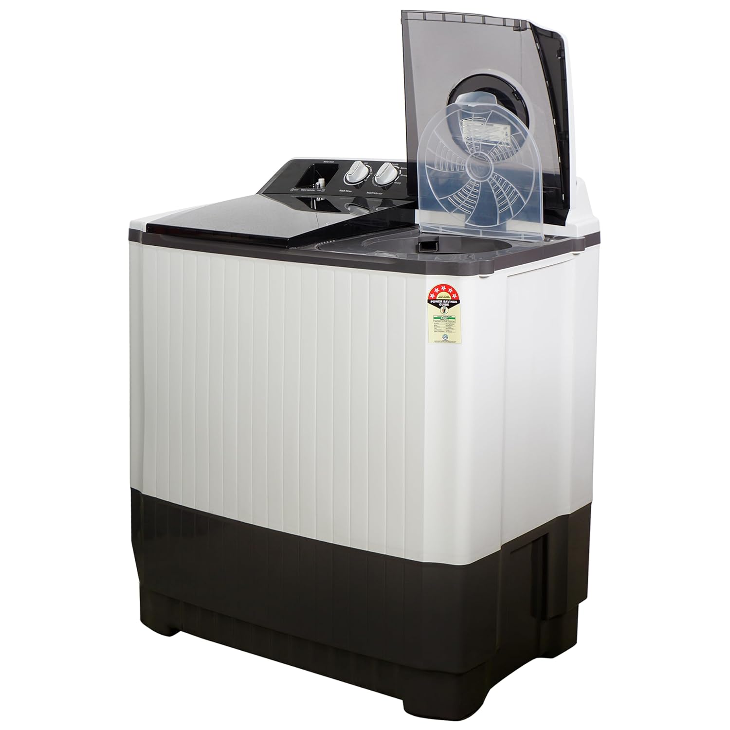 Voltas Beko WTT10/UCAGRSSWH4PTD 10 Kg Semi Automatic Top Load Washing Machine, 5 Star (Grey) | Fast Dry™, Double Waterfall, Special Pulsator, Dual Cassette Filter