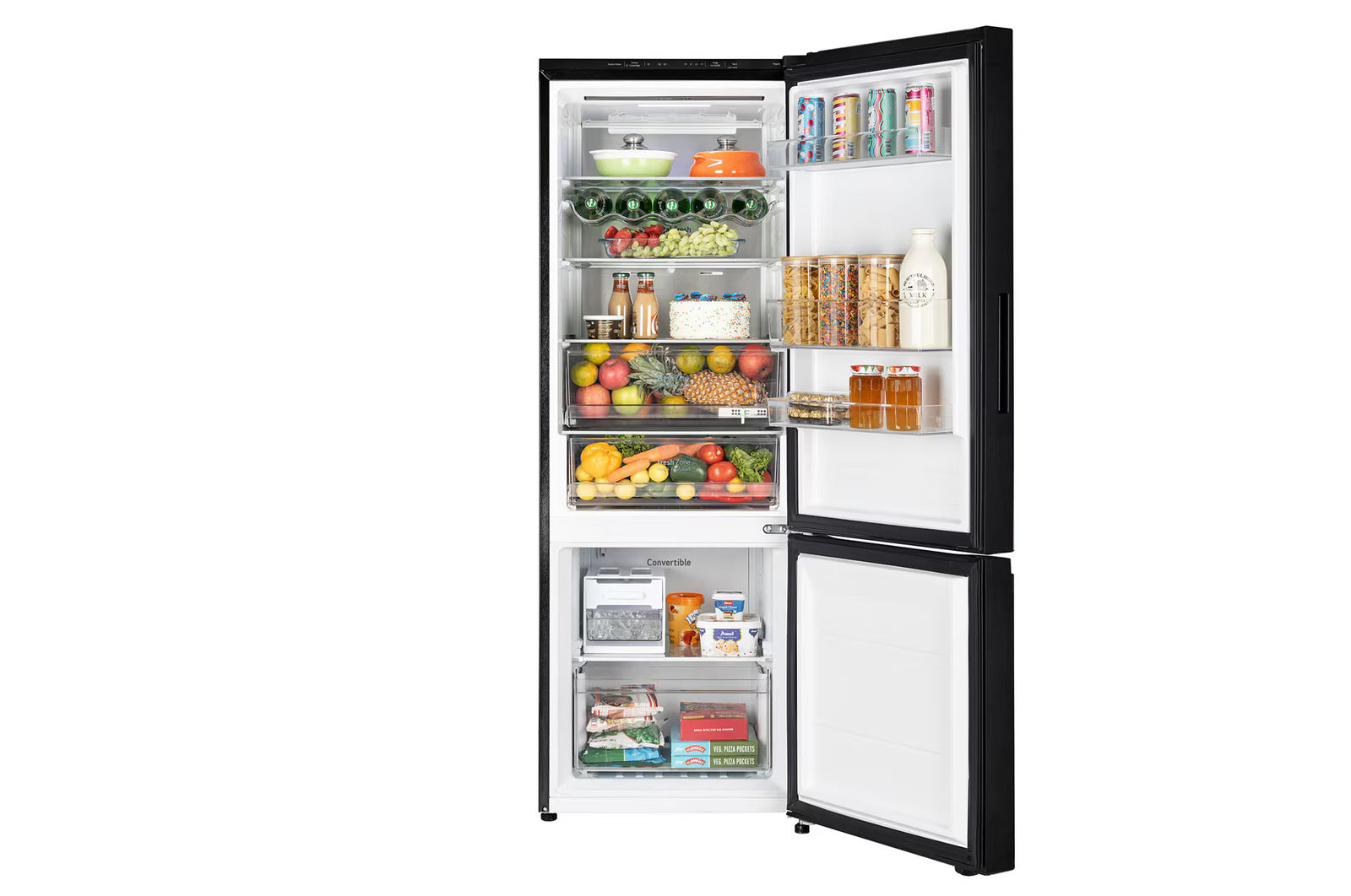 LG GL-B382EBMX 340L Bottom Freezer Refrigerator, Door Cooling+, Wi-Fi Convertible, Metal Fresh, Smart Inverter Compressor Black Mirror, 3 Star Mahajan Electronics Online