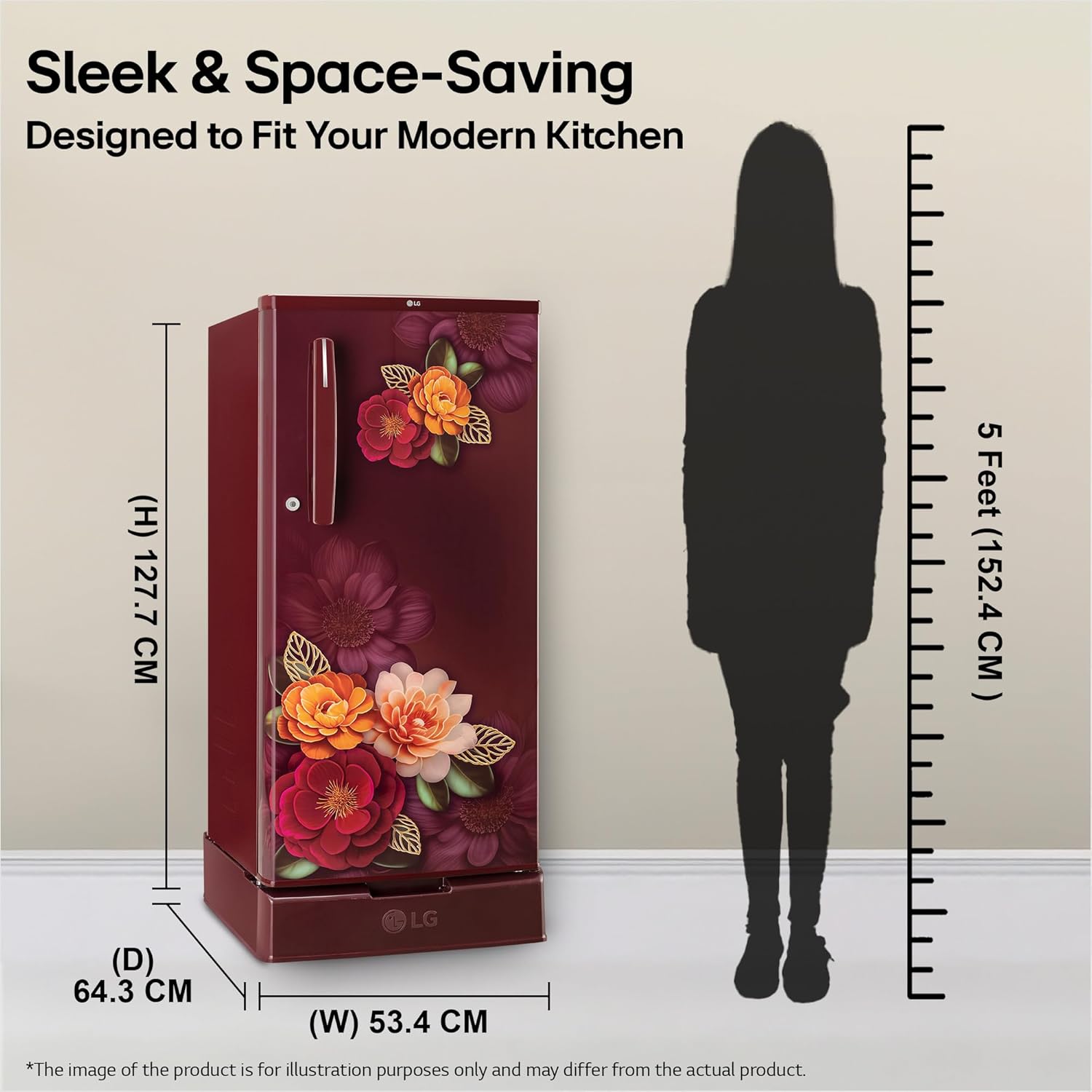 LG GLD1925XORK 185 L, 2 Star, Direct Cool Single Door Refrigerator ( Ruby Klase, Base stand with Drawer, Fit Max Chiller Tray, Works Without Stabilizer, 2026 Model) Mahajan Electronics Online