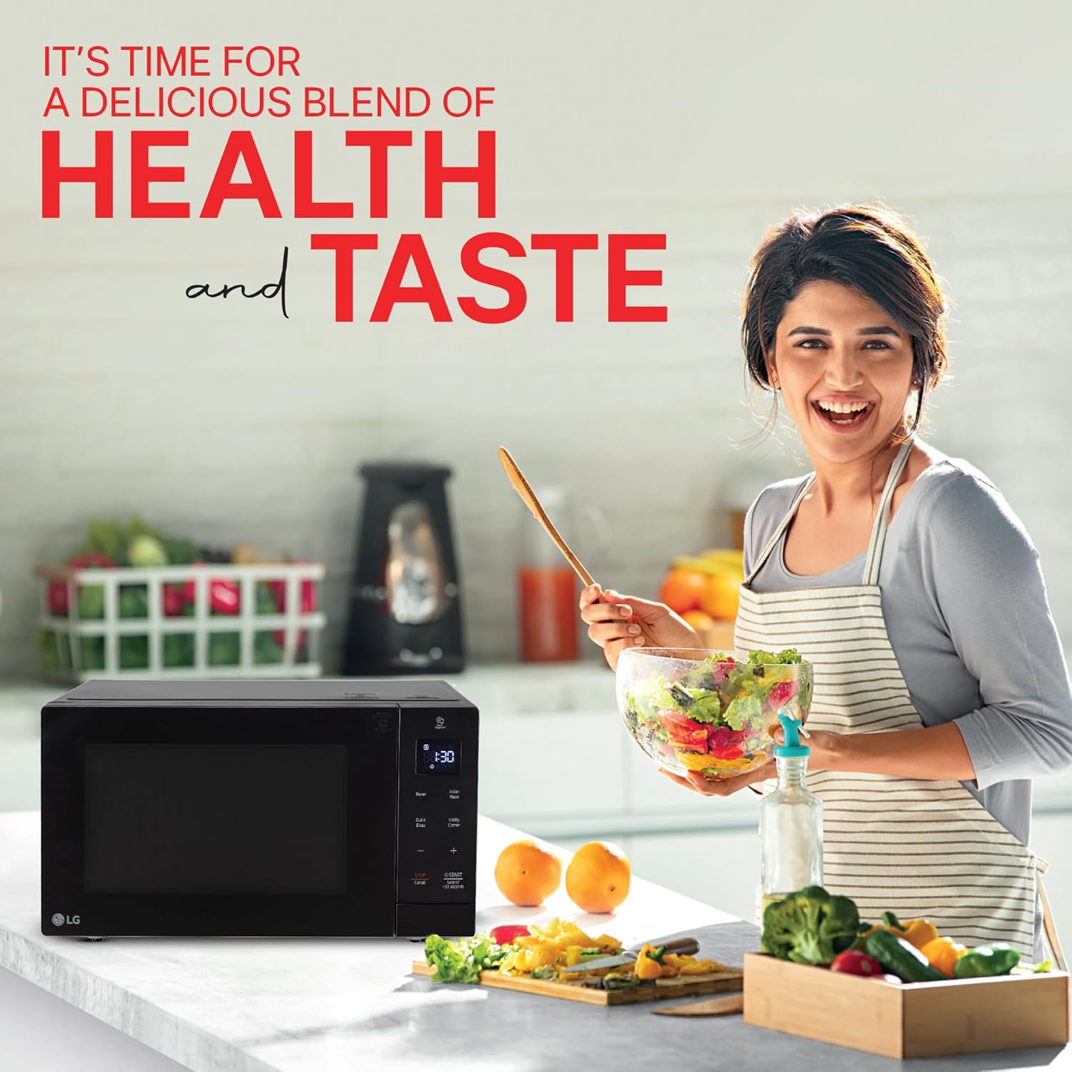 LG 30 L Solo Microwave Oven (MS3032BK, Black, 44 Auto Cook Menu, Steam Clean, Anti-bacterial cavity) Mahajan Electronics Online