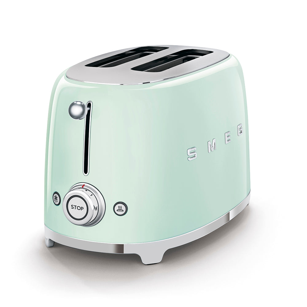 SMEG TSF01PGEU 2 slice Toaster Pastel Green, Glossy 50's Style Aesthetic Mahajan Electronics Online