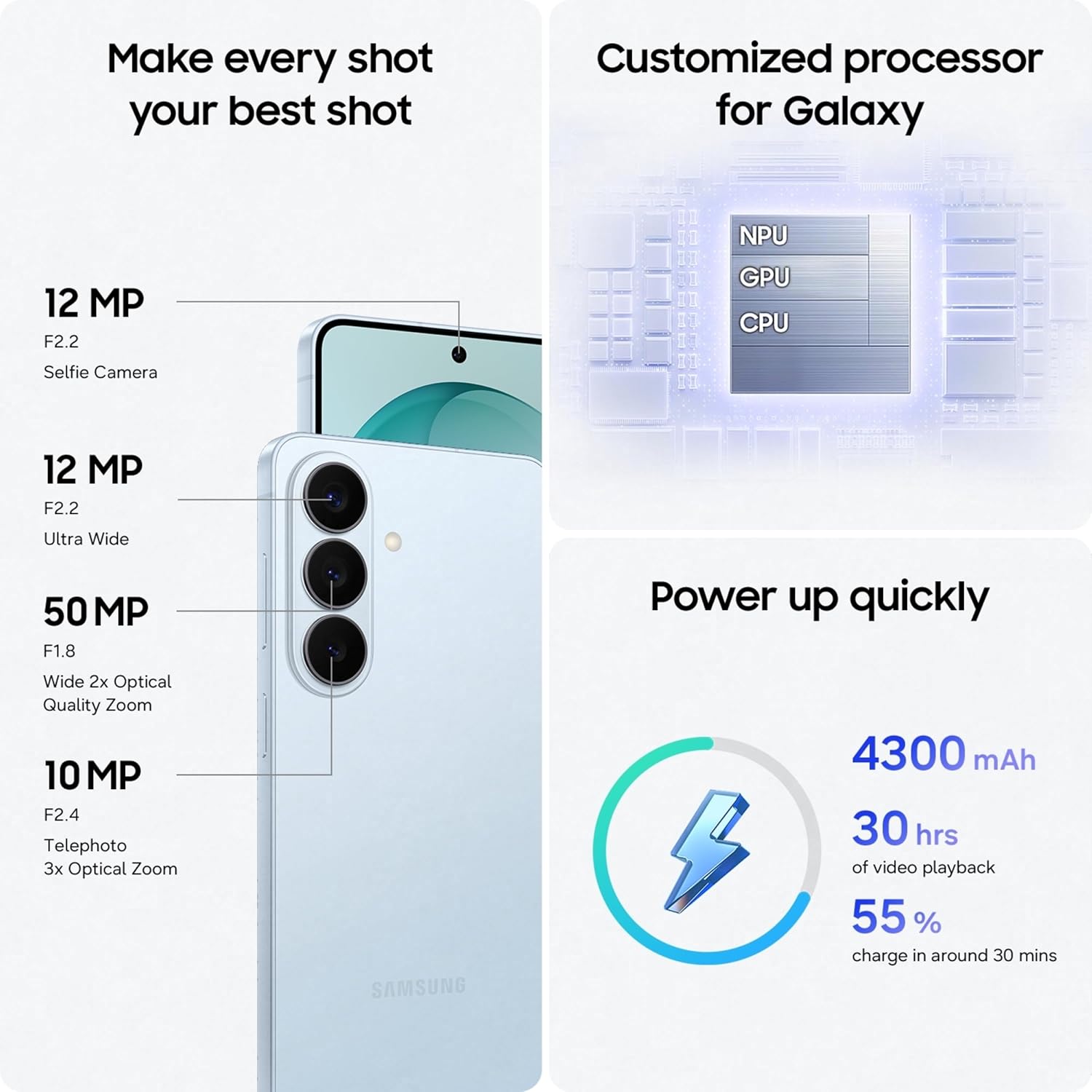 Samsung Galaxy S26 5G (White, 12GB RAM, 256GB Storage), AI Phone, Photo Assist, Creative Studio, 50MP Camera – Mahajan Electronics Online.