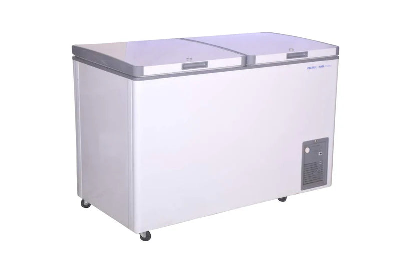 Voltas CVF406DA5-W-WA 361Ltrs gross/345L storage Double Door Deep Freezer Convertible White (Copy) mahajan electronics online