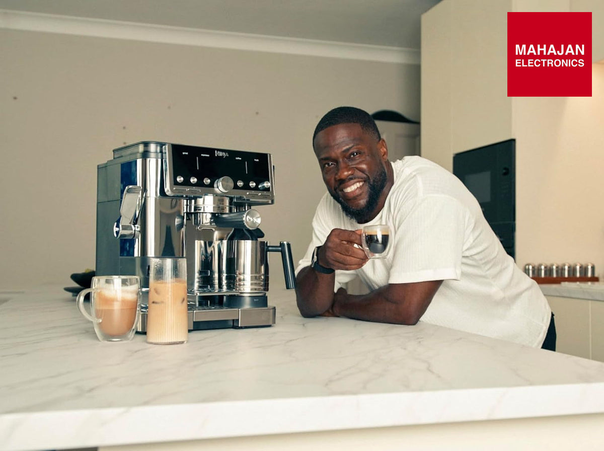 Ninja ES701 Luxe Café Pro Series, Espresso Machine, Drip Coffee, Cold Brew, Hot Water, Integrated Tamper, Built-in Grinder, Hands-Free Frother for – Mahajan Electronics Online.
