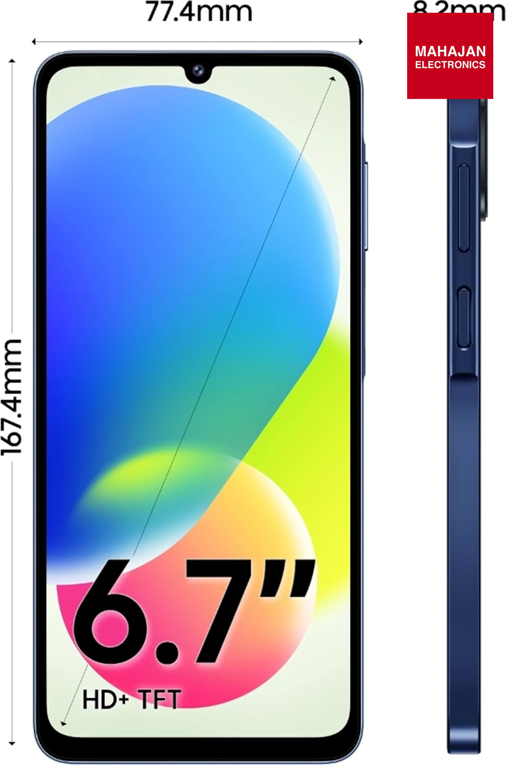 Samsung Galaxy F70e 5G (Spotlight Blue, 128 GB) (6 GB RAM) | 6000 mAh Battery | Dimensity 6300 | Octa Core Processor | 6.74" PLS LCD Display – Mahajan Electronics Online.