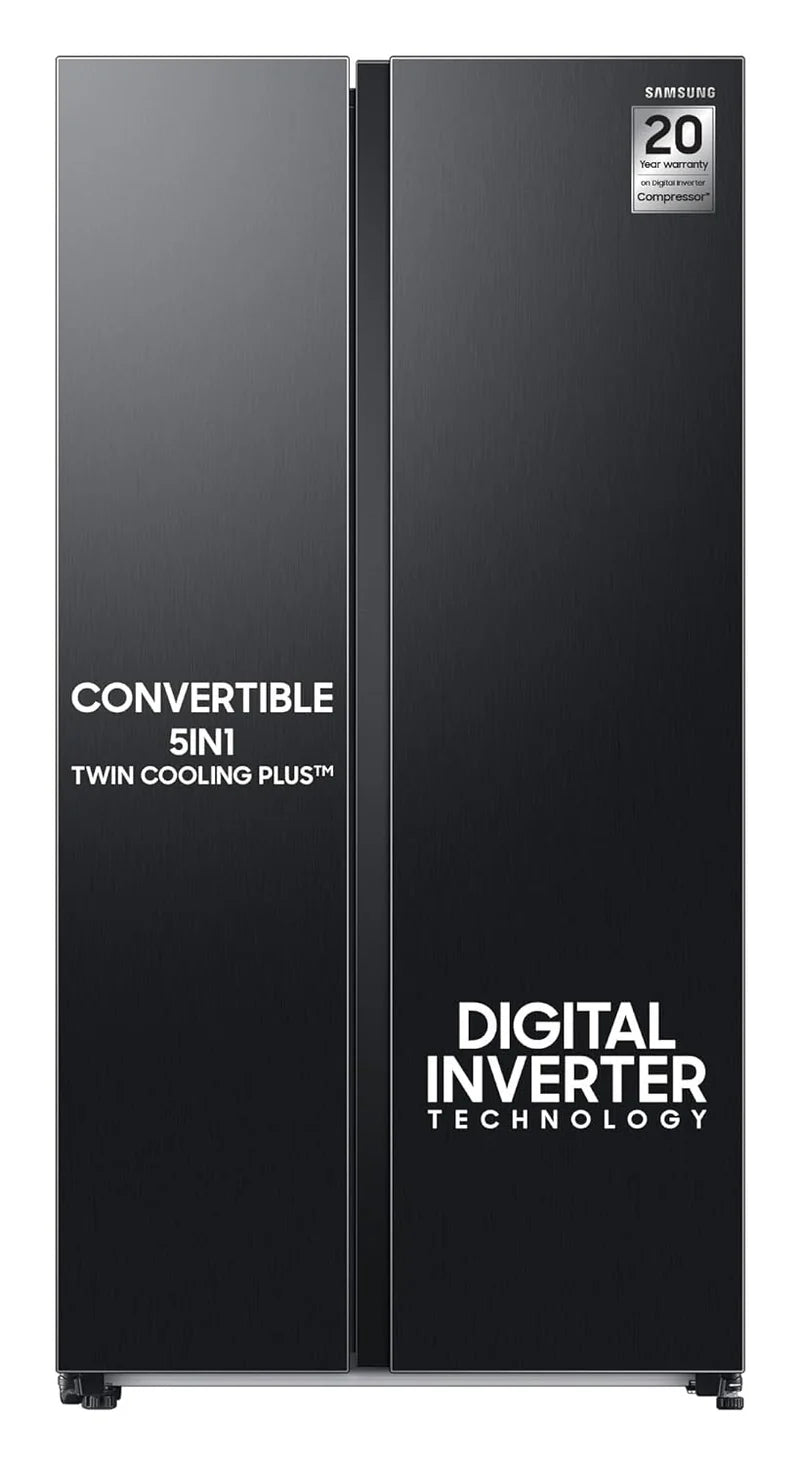 Samsung RS76CG8103B1HL 653L 3 Star Inverter Side-by-Side Refrigerator | Twin Cooling Plus | Wi-Fi Enabled with SmartThings | Black Mahajan Electronics Online