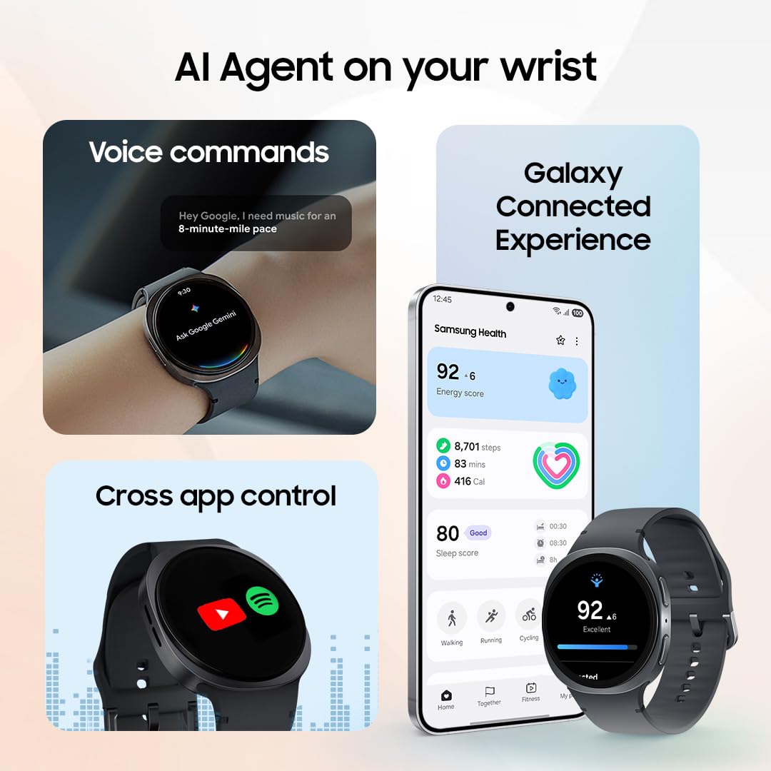 Samsung Galaxy Watch8 (44mm, LTE, Graphite) with 3nm Processor | Dual GPS | Sapphire Glass & Armor Aluminum | 5ATM & IP68 | BP, ECG, IHRN & Vascular Load Monitoring | Anti-oxidant Index Mahajan Electronics Online
