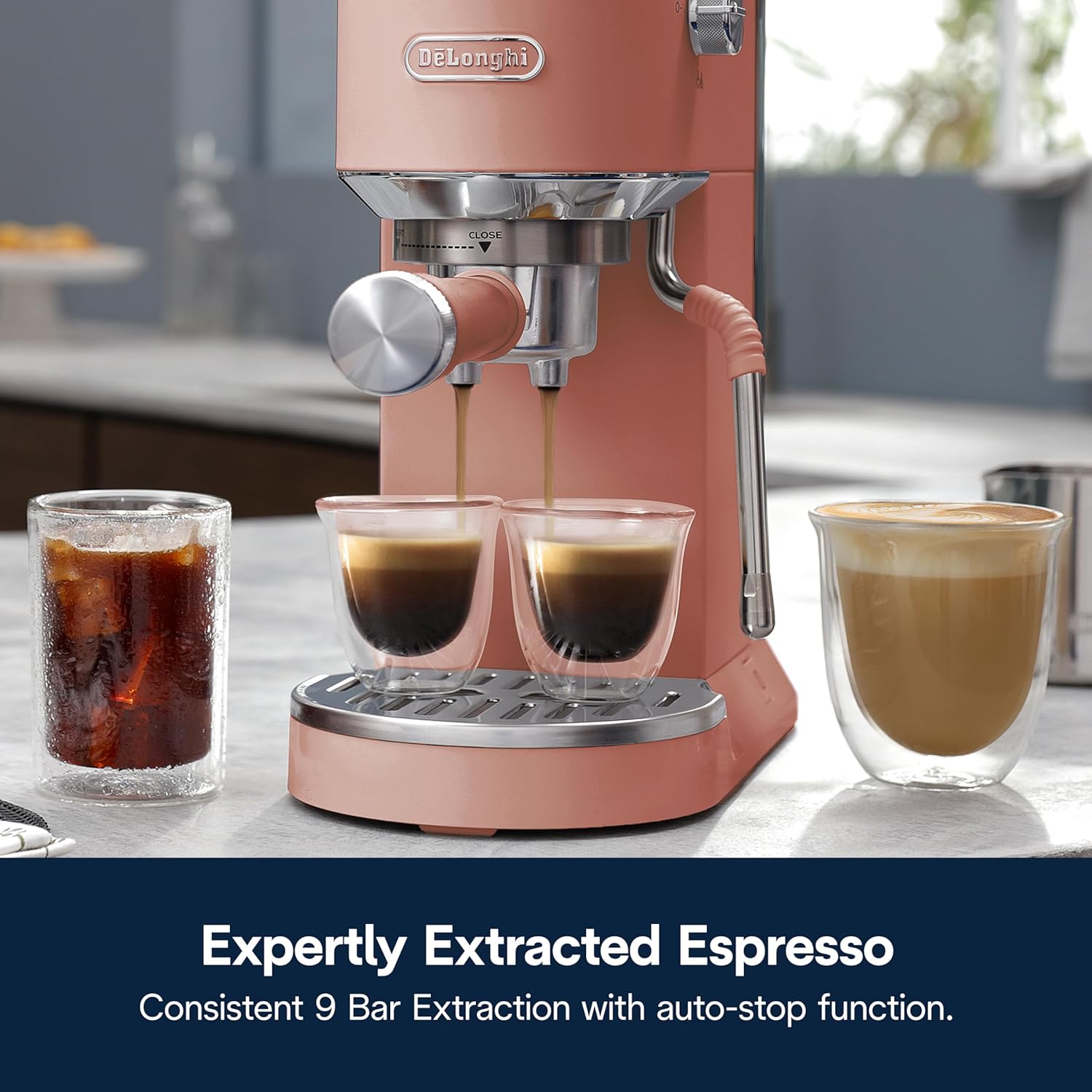 De’Longhi Dedica EC890.PK New Espresso machine – Stainless Steel Espresso Maker with Touch Display & Upgraded milk frother Steam Wand, Espresso, Cold Brew, Iced & Cold Coffee, Cappuccino, Latte & More Mahajan Electronics Online