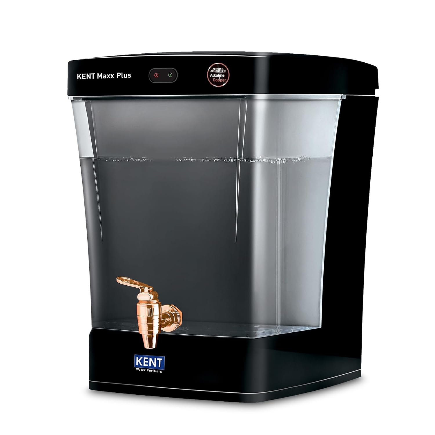 KENT Maxx Plus B UV Water Purifier | UV+UF+Alk+Cu | 7L Transparent Detachable Tank | With Benefits of Alkaline&Copper | Fully Automatic Operation | UV Fail Alarm | Wall Mountable | 60 L/hr Output |Black Kent