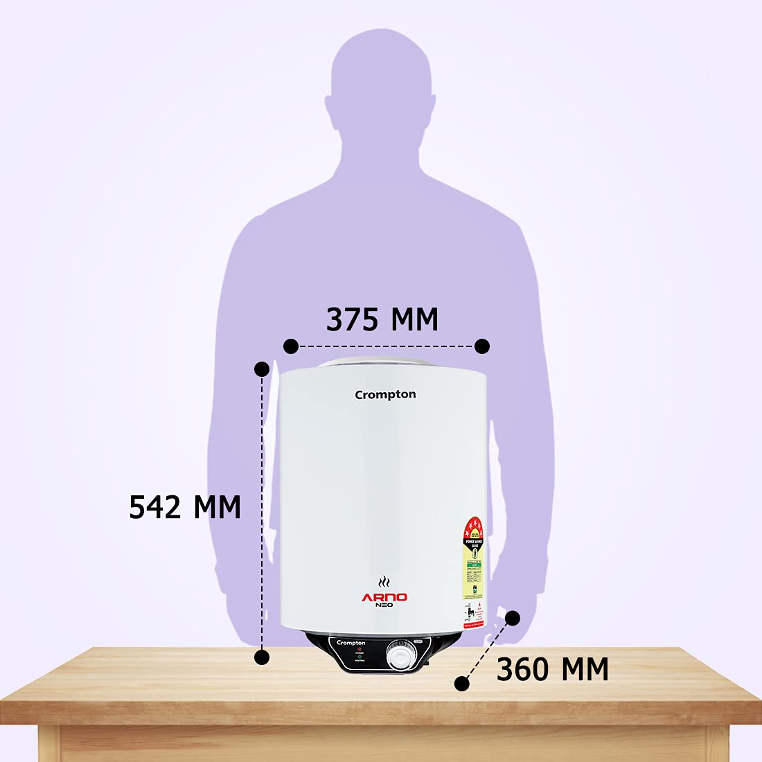 Crompton Arno Neo 25-L 5 Star Rated Storage Water Heater (Geyser) with Advanced 3 Level Safety National Energy Mahajan Electronics Online