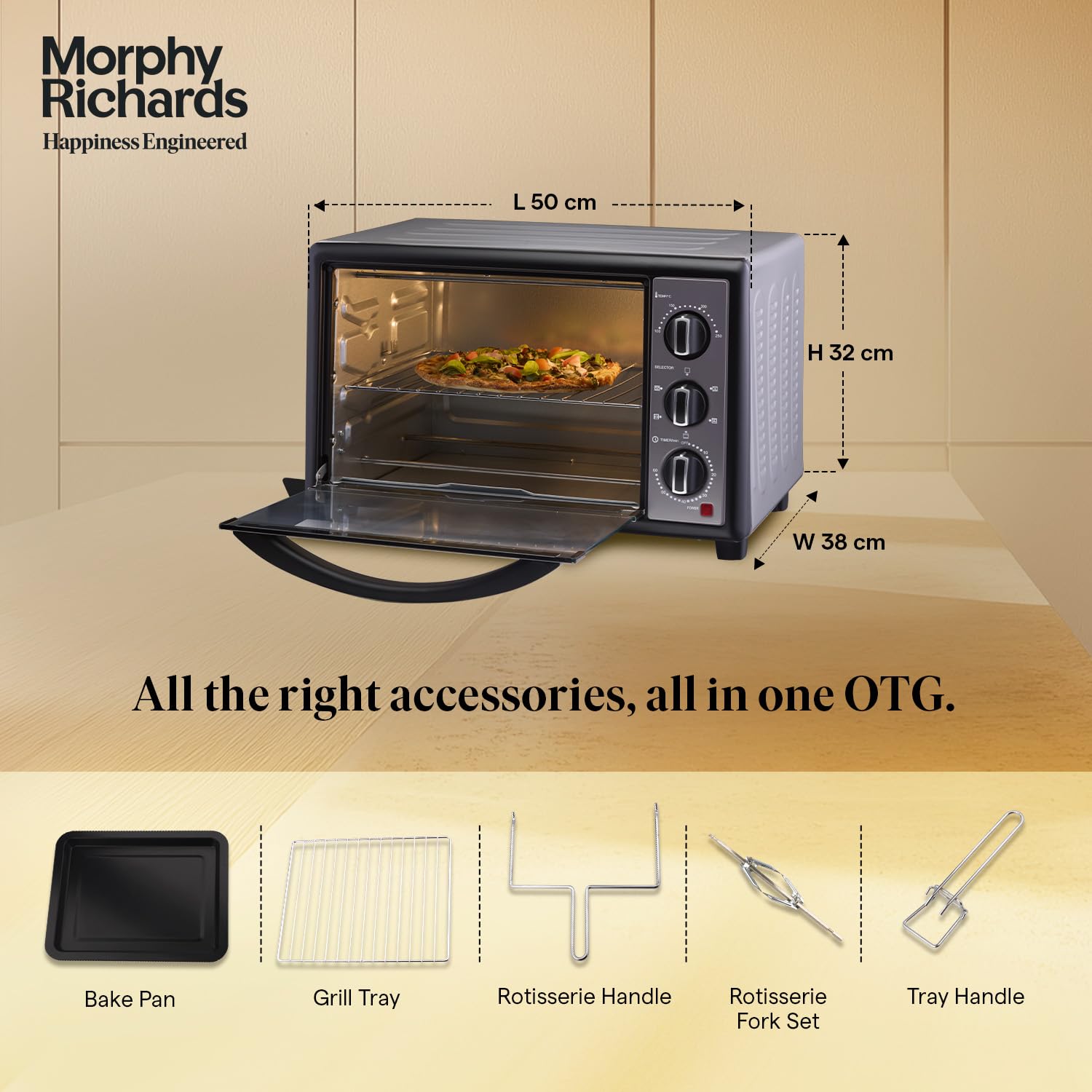 Morphy Richards 30RC Manual Otg Oven For Kitchen 1500W | 30 Litre Oven Toaster Griller | Convection Fan & Rotisserie Function | Temperature Control|2-Yr Warranty By Brand Mahajan Electronics Online