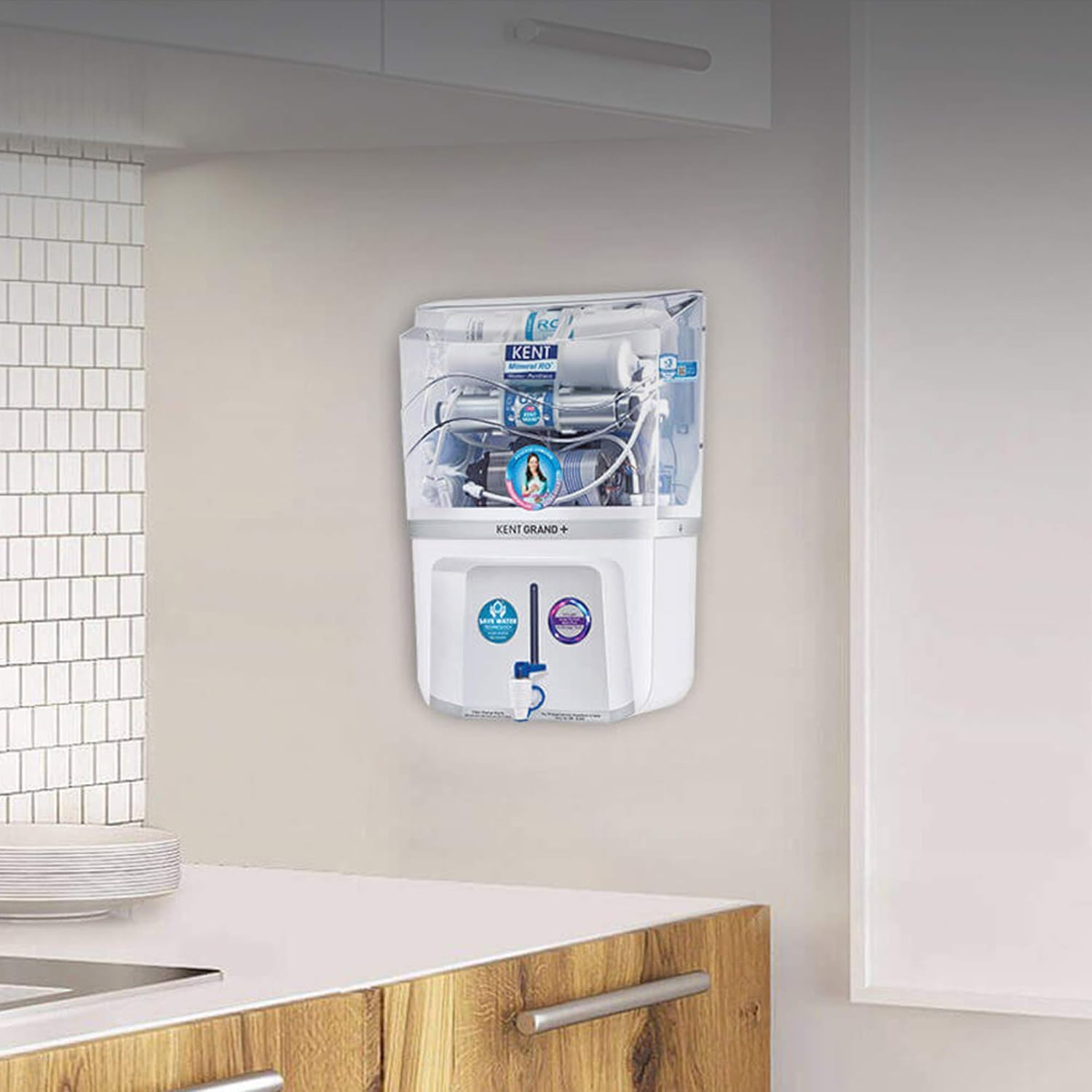 KENT Grand Plus RO Water Purifier | 4 Years Free Service | ISI Marked | Multiple Purification Process | RO + UV + UF + TDS Control + UV LED Tank | 9L Tank | 20 LPH Flow | Zero Water Mahajan Electronics Online