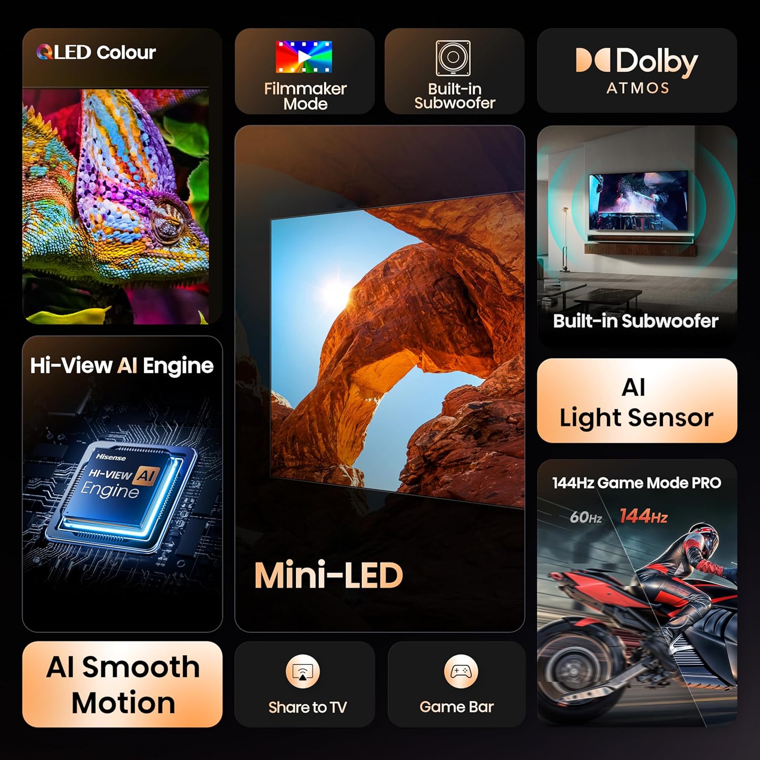 Hisense 65U7Q 164 cm (65 inches) U7Q Series 4K Ultra HD Smart QLED Mini LED TV mahajan electronics online