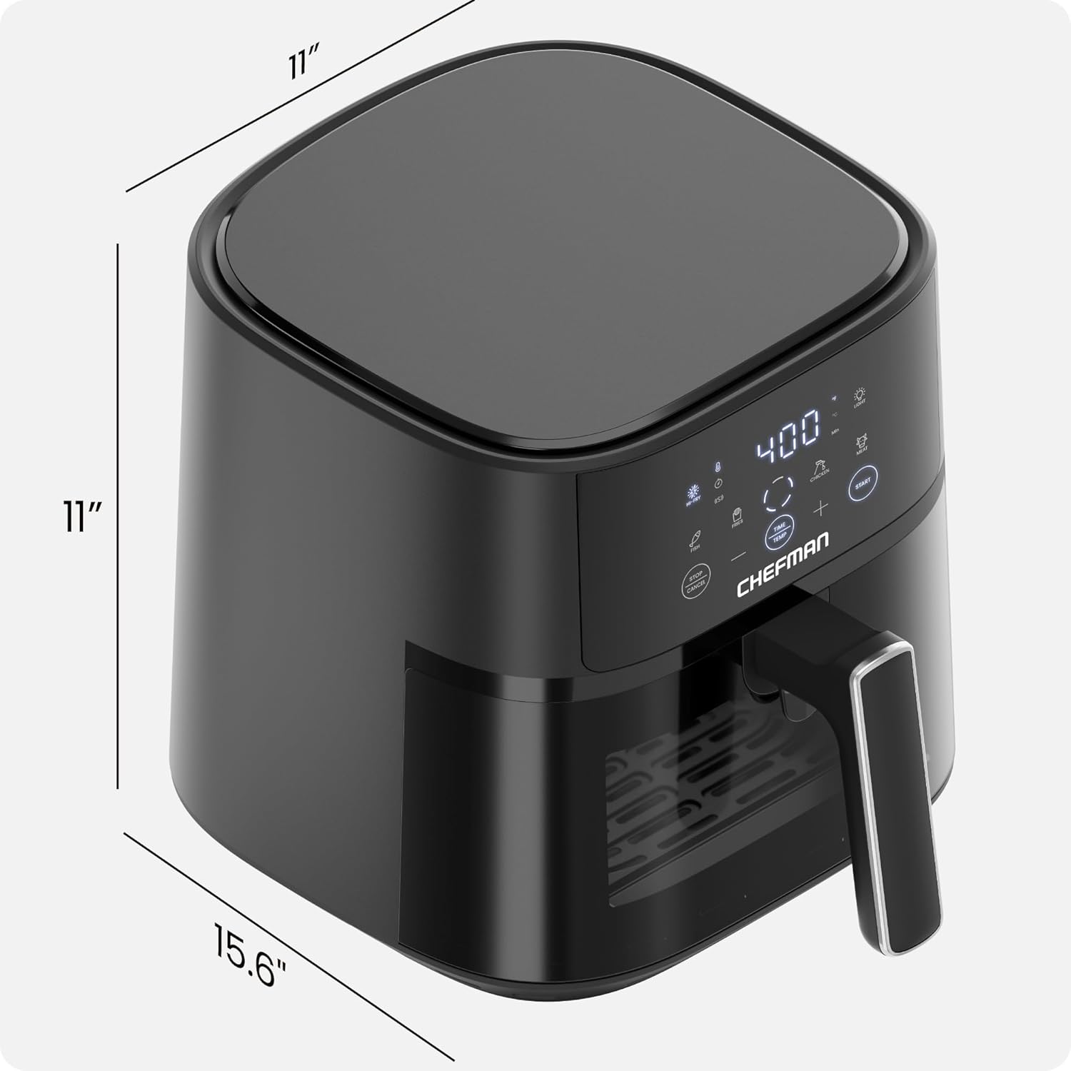 Chefman TurboFry® 6 Qt Digital Air Fryer (RJ38-6TW-BLACK) – Digital Air Fryer for Home, Original USA Brand, Touch Control Panel with 4 Presets, Patented Hi-Fry Technology for Extra Crisp, See Through Window, Dishwasher Safe Basket (6 QT)king Mahajan Electronics Online