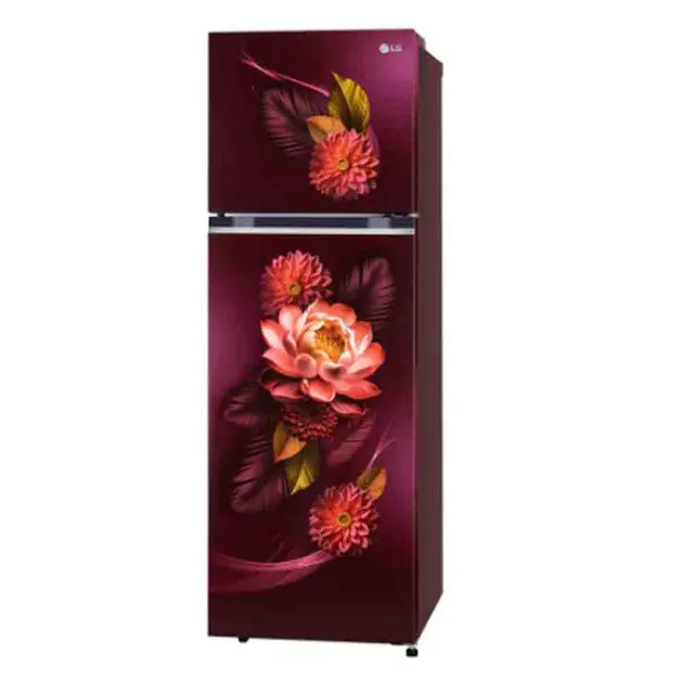 LG GL-S312SRWY 272L, Double Door Refrigerator, Convertible, Smart Inverter Compressor, Red Waterlily Finish, 2 Star Mahajan Electronics online