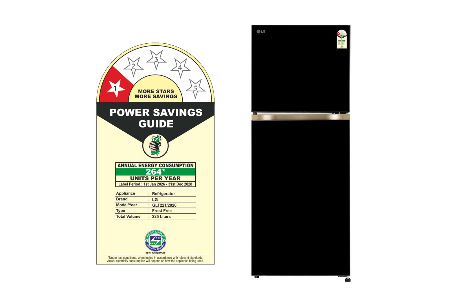 LG GLT2216WYOB 225L Double Door Refrigerator with Smart Mode, Auto Smart Connect, Smart Inverter Compressor, Multi Air Flow, Onyx Black, 1 Star Mahajan Electronics Online