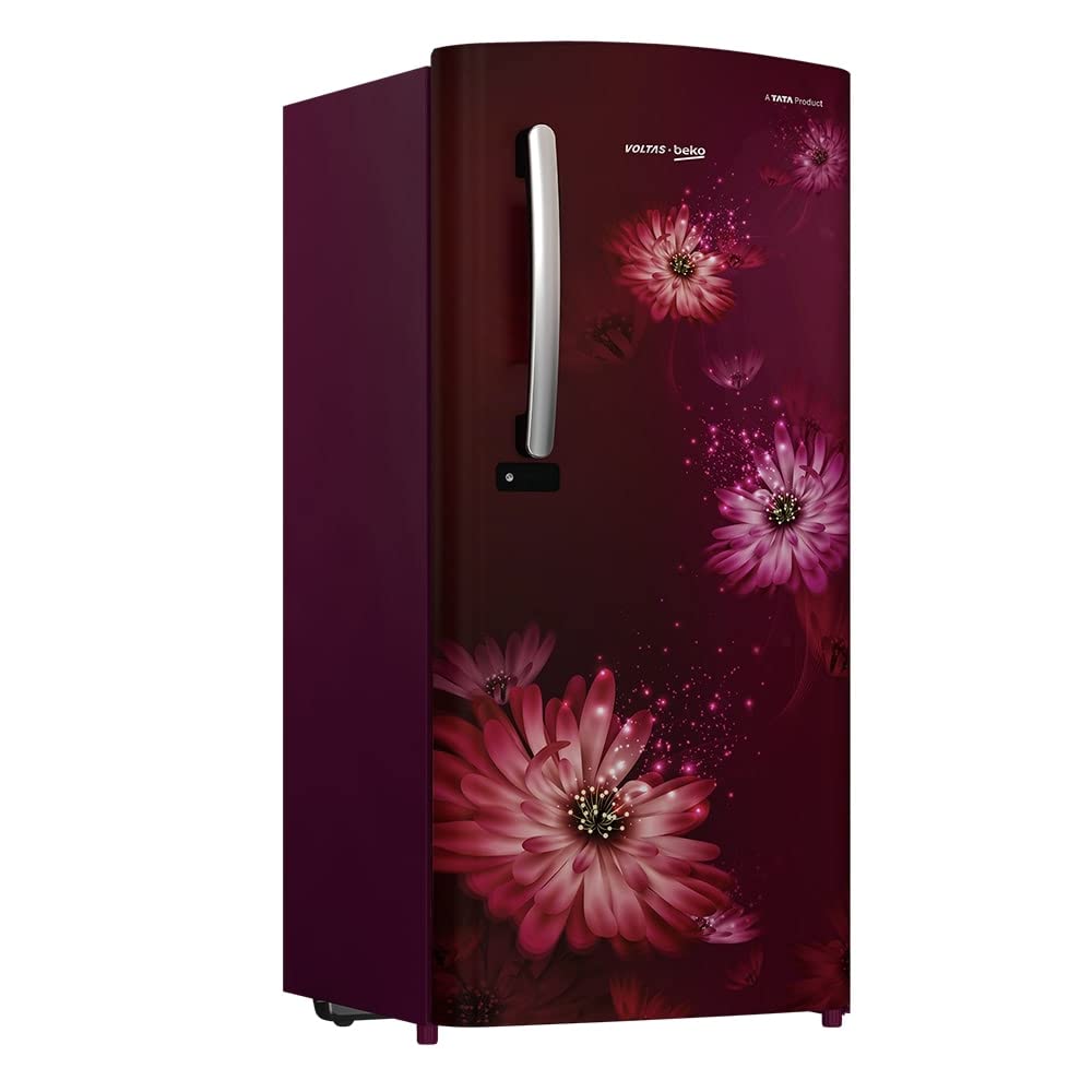 Voltas Beko - RDC245B / 3W0DWE0M000UGD 210L 3 Star Single Door Refrigerator (Dahlia Wine) | Direct Cool , FreshBox™ & FlexLift™ Mahajan Electronics Online