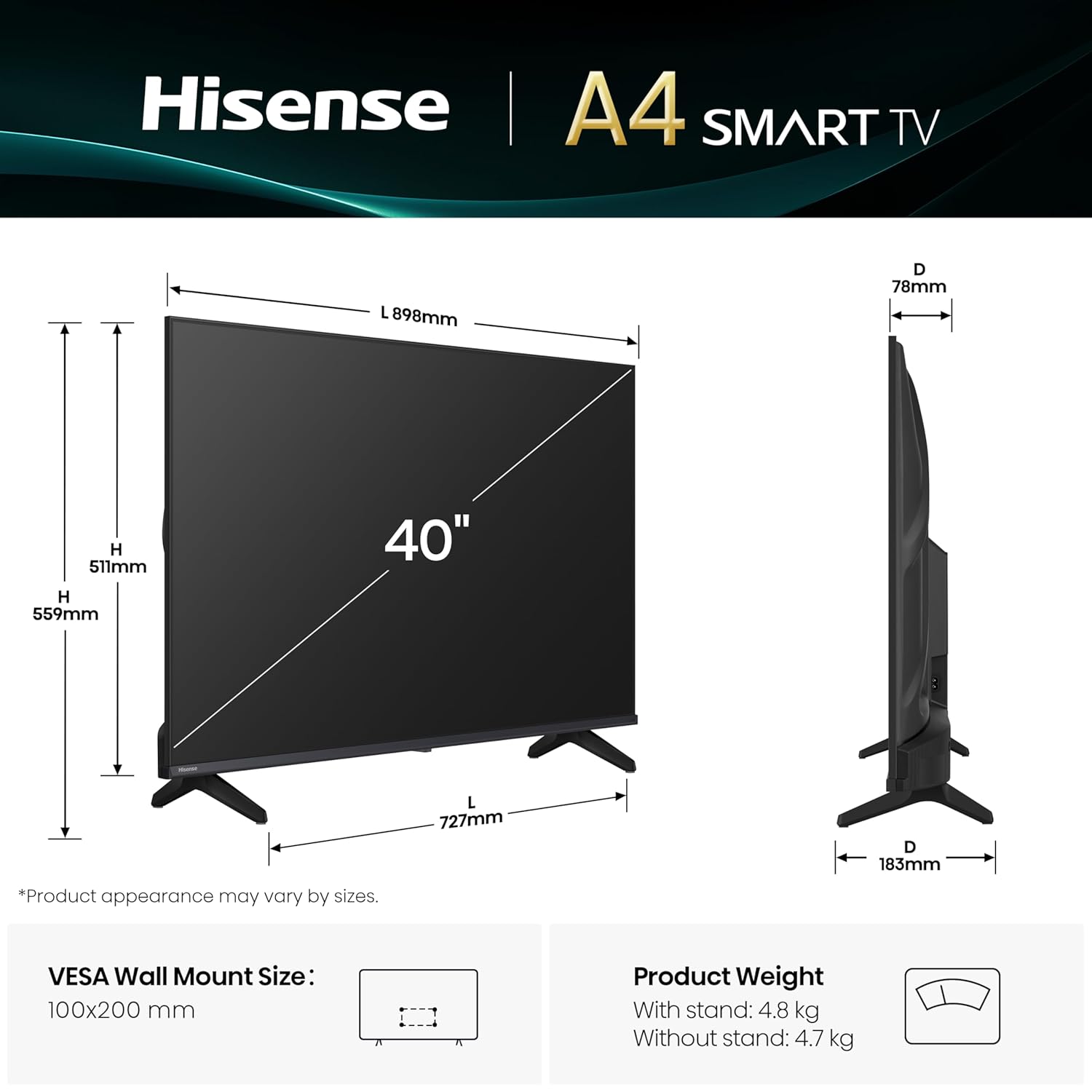 Hisense 40A4Q 40-Inch Full HD Smart LED TV | VIDAA OS | Dolby DTS HD | Game Mode Mahajan Electronics