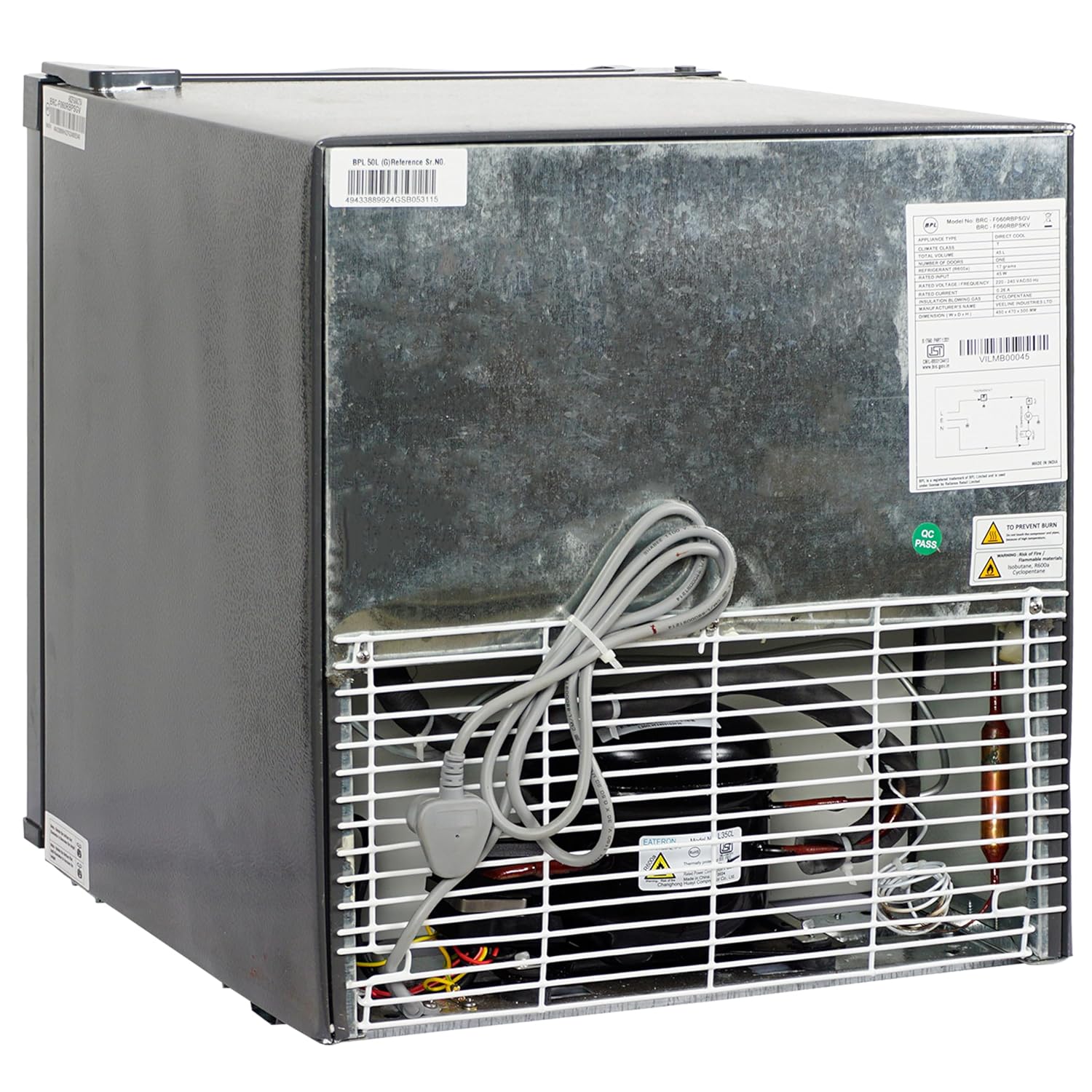 Kelvinator  KRC-F050RBPSGV 45 Litre 2 Star Mini Bar Refrigerator (GREY) Mahajan Electronics Online
