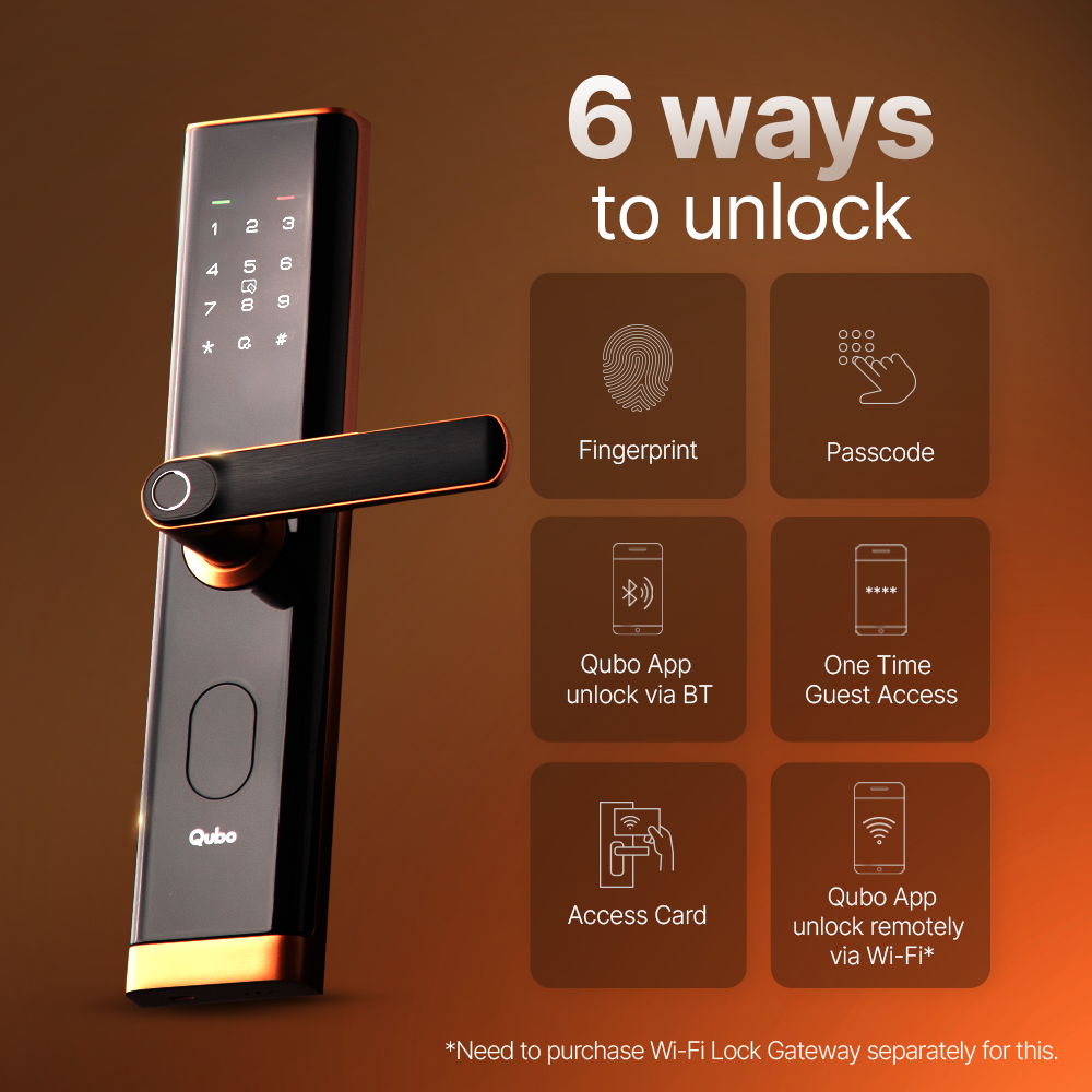 QUBO-SMART DOOR LOCK-NOVA COPPER (OC-HLM07CU1) Mahajan Electronics Online