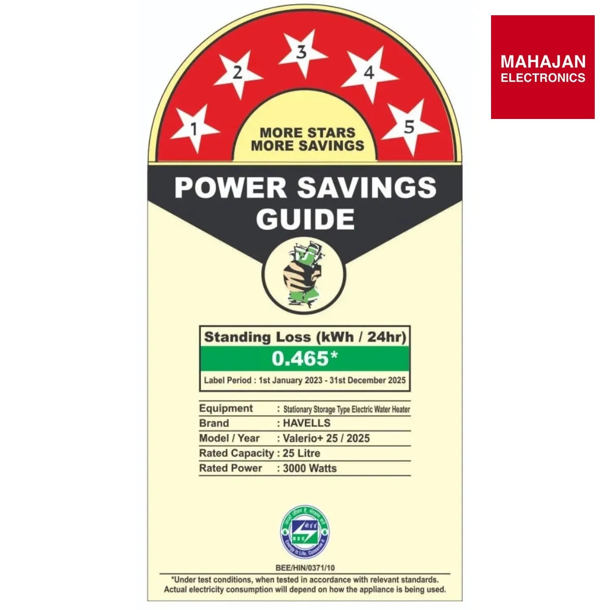 Havells Valerio+ 25L Convertible Storage Water Heater (Geyser) | 5-Star Energy Efficient | Fast Heating, Feroglas Tank, High-Rise Compatible GHWVVPDMEW25 – Mahajan Electronics Online.