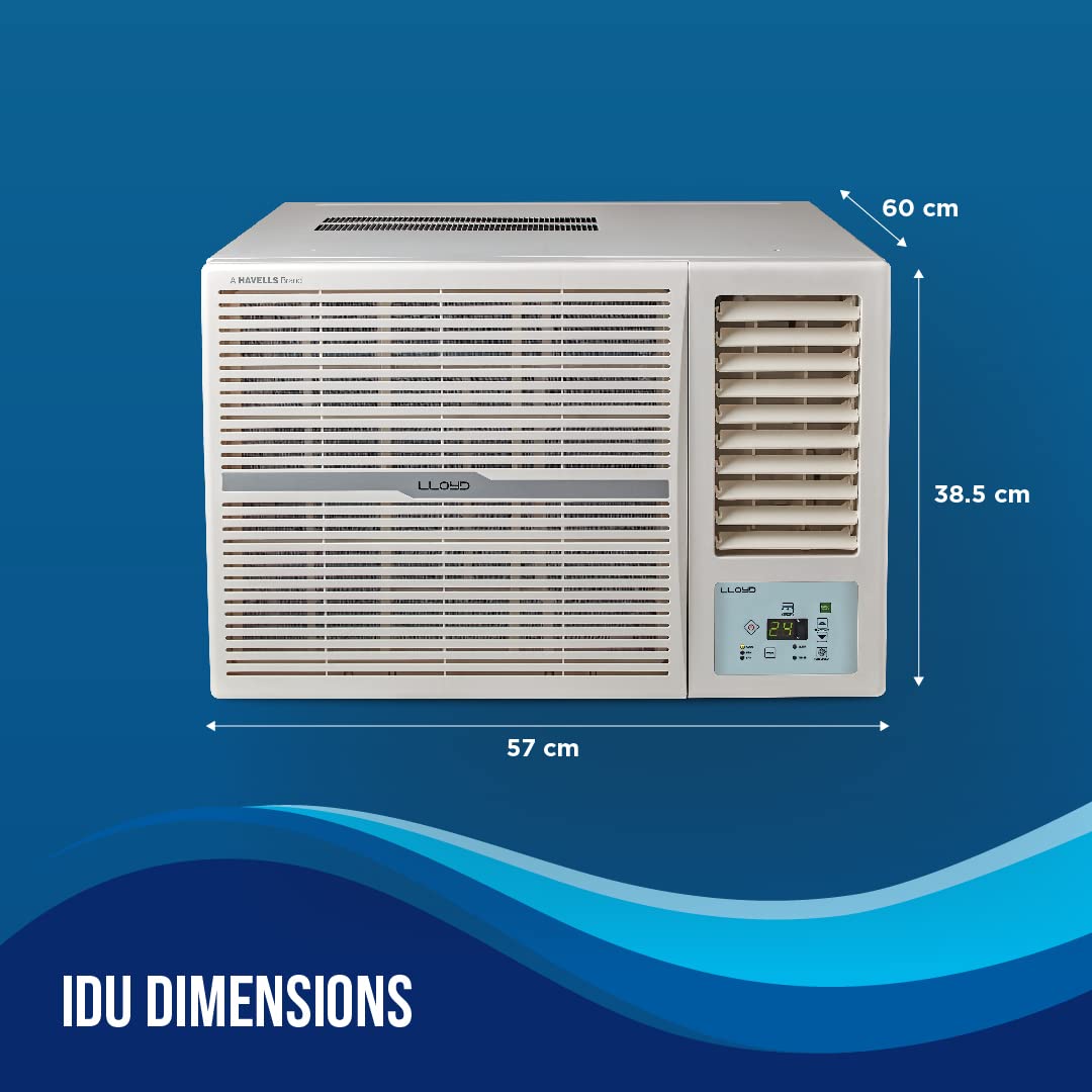 Lloyd GLW12C2YWSEW 1.0 Ton 2 Star Fixed Speed Window AC (Copper, White with Silver Deco Strip, ) Mahajan Electronics Online