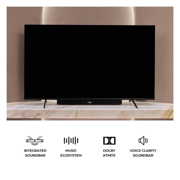 VU 43VIBE-DV 43 Inch 4K QLED Google TV with Dolby Vision, Atmos, 88W Soundbar, HDMI 2.1 & MEMC – Bezel-Less Smart LED TV with 3 Year Warranty Mahajan Electronics Online