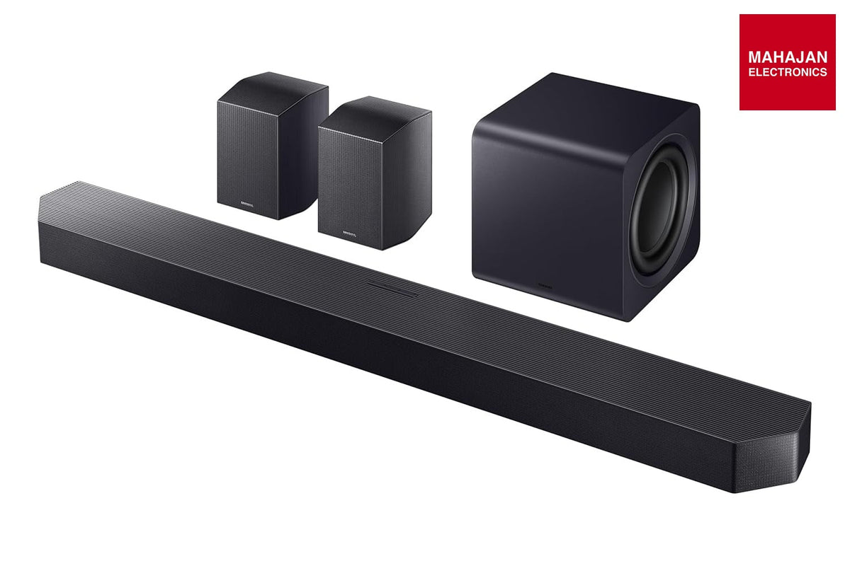 Samsung HW-Q990H/XL,Titan Black 756 W True 11.1.4 ch Full Surround Soundbar with Wireless Dolby Atmos | Center-Up-Side-Front Wide-firing Speakers | Alexa | Wi-Fi | HDMI eARC | Optical In | Bluetooth โ Mahajan Electronics Online.