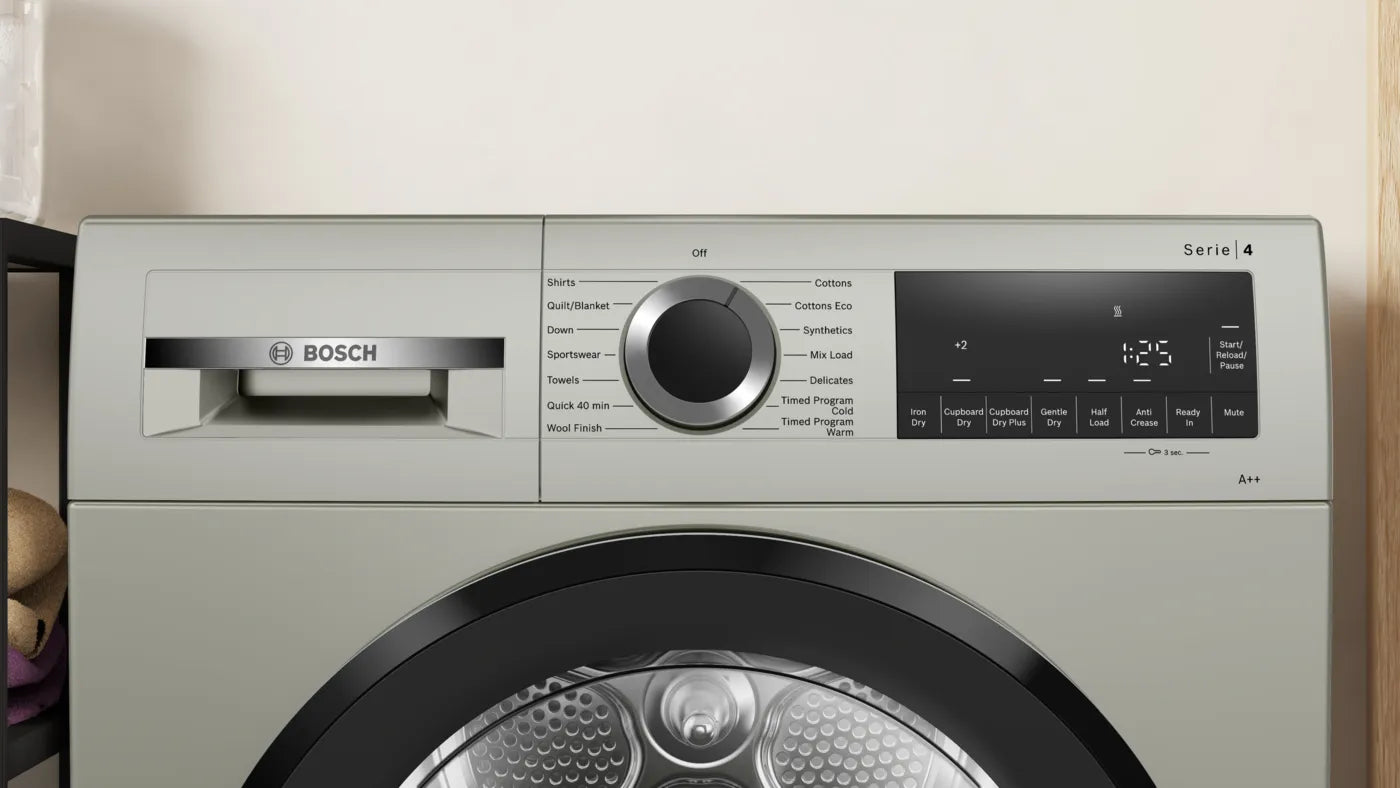 Bosch WQG24108IN Series 4 heat pump tumble dryer 9 kg Silver inox
Mahajan Electronics Online