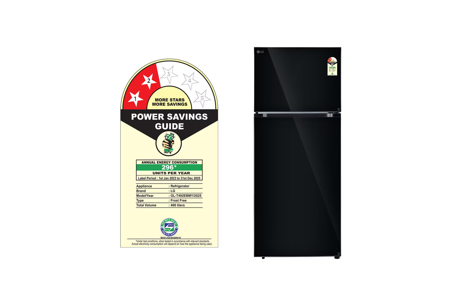 LG GL-T492EBMY 466L Double Door Refrigerator, Wifi Convertible, Door Cooling+™, Black Mirror Finish, 2 Star Mahajan Electronics Online