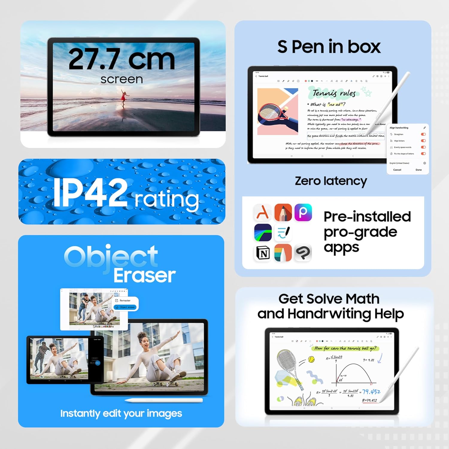 Samsung Galaxy Tab S10 Lite with AI, S Pen in-Box, 27.7 cm (10.9 inch) TFT LCD Display, 8 GB RAM, 256 GB Storage, Wi-Fi + 5G Tablet, Gray Mahajan Electronics Online