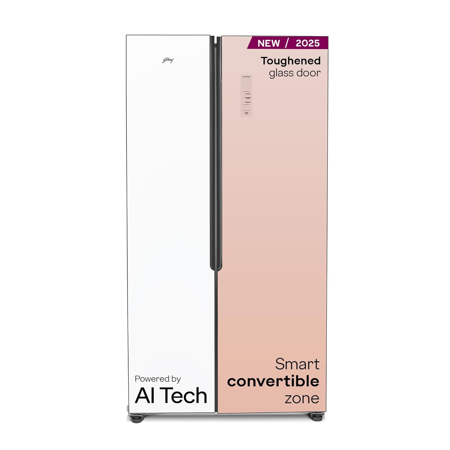 Godrej RS EONVELVET 646C RIT OP RS 600 L 3 Star, 1+2 Years Additional Warranty, Smart convertible Zones with Digital Touch Panel, Frost Free Inverter Side By Side Refrigerator(2025 Model, Opera Rose) Mahajan Electronics online