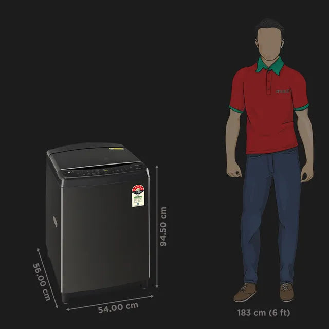 LG THD13SWP 13.0 Kg Inverter Wi-Fi Fully-Automatic Top Loading Washing Machine (Platinum Black,Stainless Steel) Mahajan Electronics Online