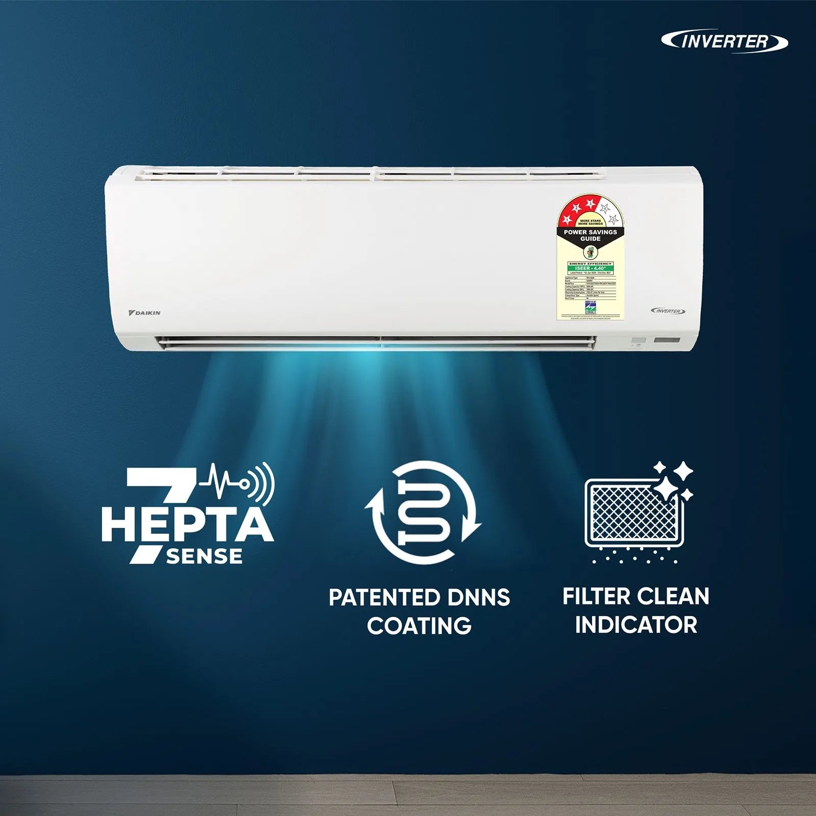 Daikin FTKL50XV16VAA 1.5 Ton 3 Star Inverter Split AC | Copper Condenser | PM2.5 Filter | Dew Clean Technology | R32 Refrigerant-Online Mahajan Electronics