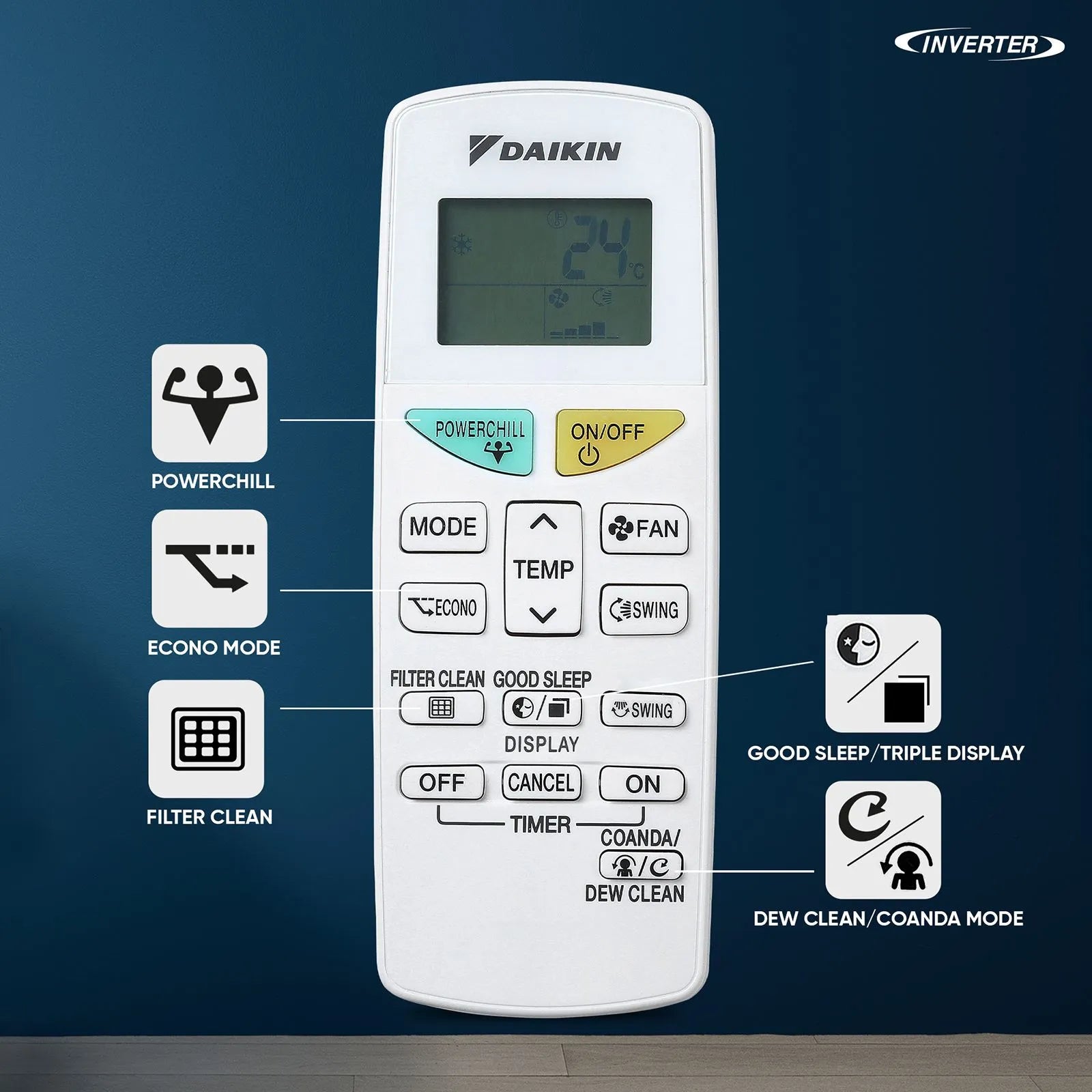 Daikin FTKL50XV16VAA 1.5 Ton 3 Star Inverter Split AC | Copper Condenser | PM2.5 Filter | Dew Clean Technology | R32 Refrigerant-Online Mahajan Electronics