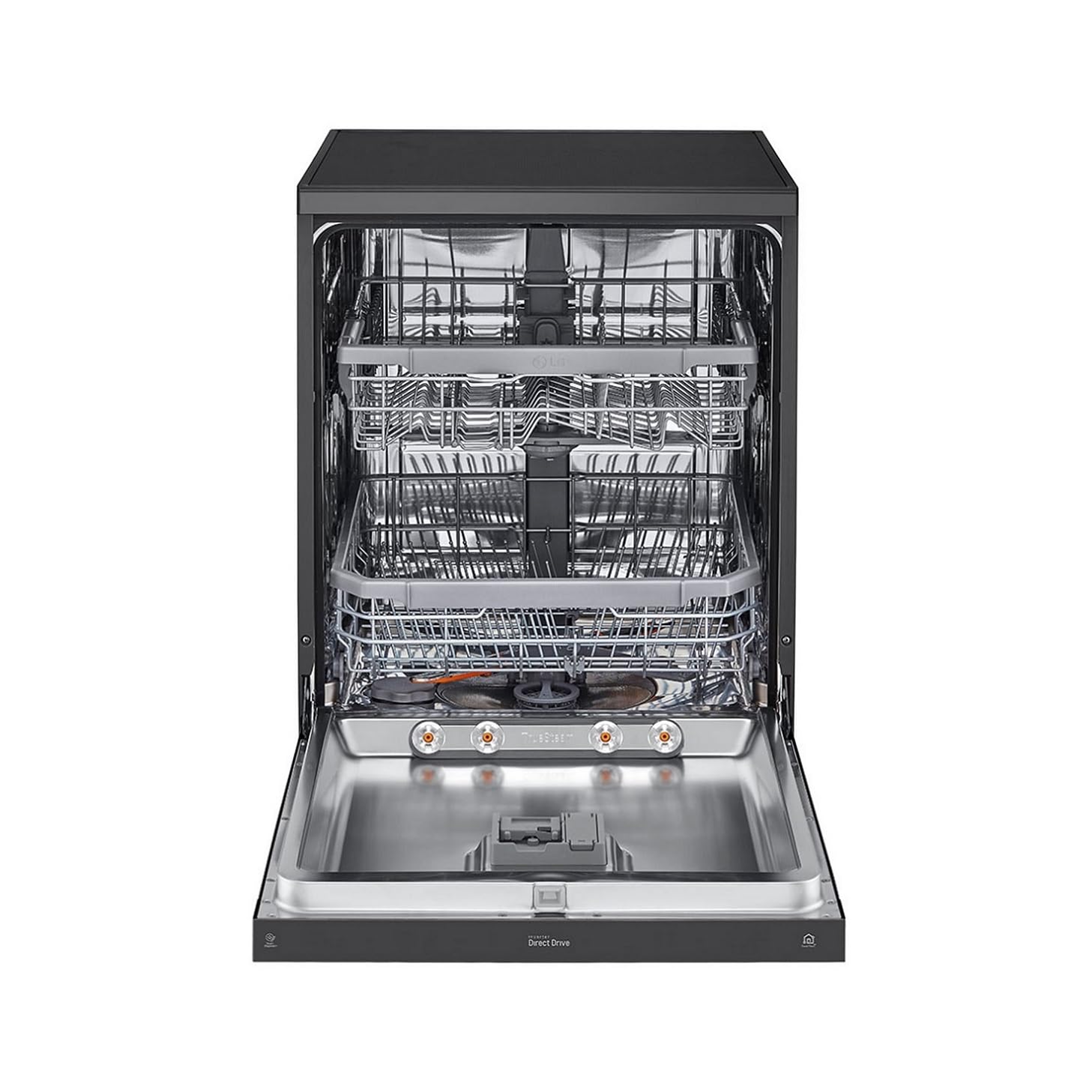 LG DFB424FM 14 Place Setting Dishwasher | TrueSteam, QuadWash, EasyRack Plus, Wi-Fi Enabled, Matte Black, Inverter Direct Drive Motor | Freestanding Dishwasher for Indian Kitchens