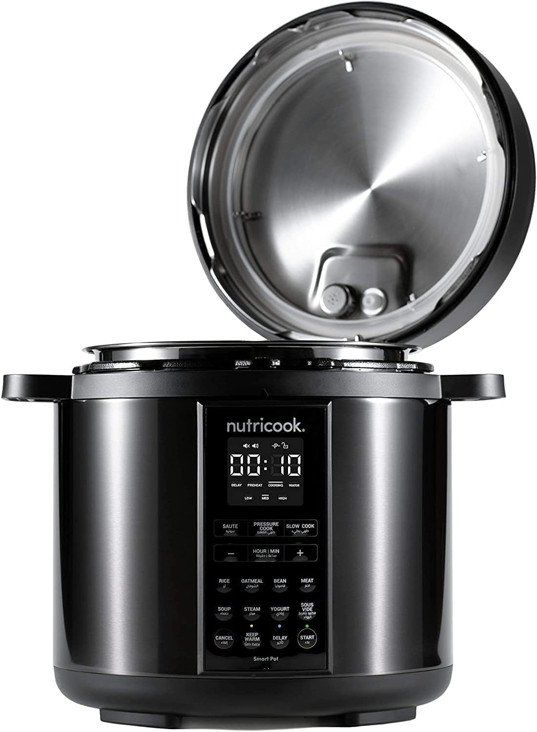 Nutricook SP208K Stainless Steel Smart Pot 2 (8 QT | 7.7 Litre), 1000W, 9 In 1 Instant Programmable Electric Pressure Cooker, Slow Cooker, Rice Cooker, Steamer, Saute Pot, Warm Food, Smart Lid Mahajan Electronics Online