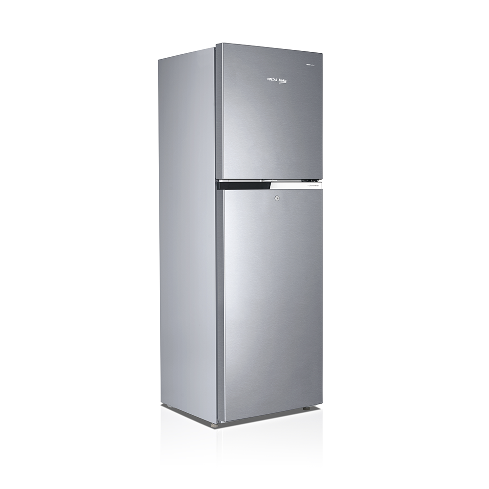 Voltas Beko RFF270C/WPXIR0I0000GD 230L 3 Star Frost Free Double Door Refrigerator | Inverter Compressor, NeoFrost Dual Cooling, StoreFresh+ Crisper – Brushed Silver | 2026 Model mahajan electronics online