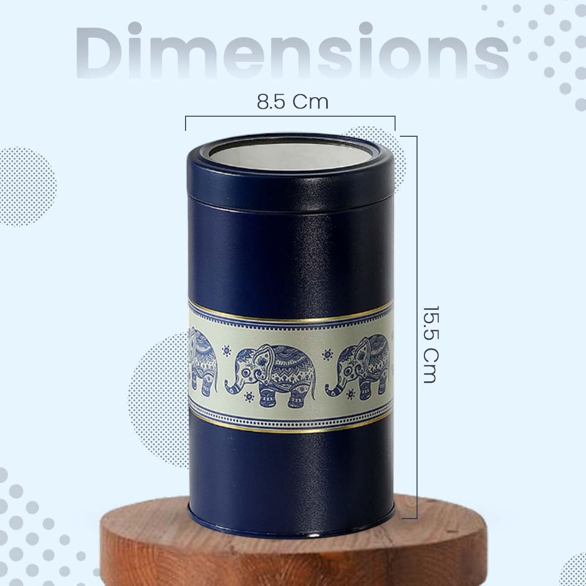 Mandala Collection Airtight Kitchen Container Set - Food Grade Metal Jars for Rusk, Cookies, Candies & More - Stylish Jars -Medium 850ML Canisters - Set of 4 - Blue Elephants Mahajan Electronics Online