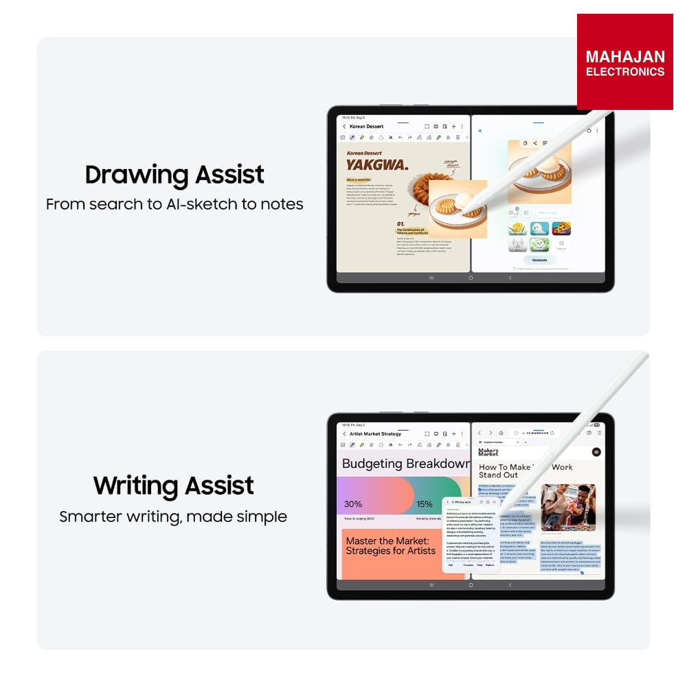 Samsung Galaxy Tab S11 with AI, S Pen in-Box, 27.8 cm (11 inch) Dynamic AMOLED 2X Display, 12 GB RAM, 256 GB Storage, Wi-Fi Tablet, Gray – Mahajan Electronics Online.