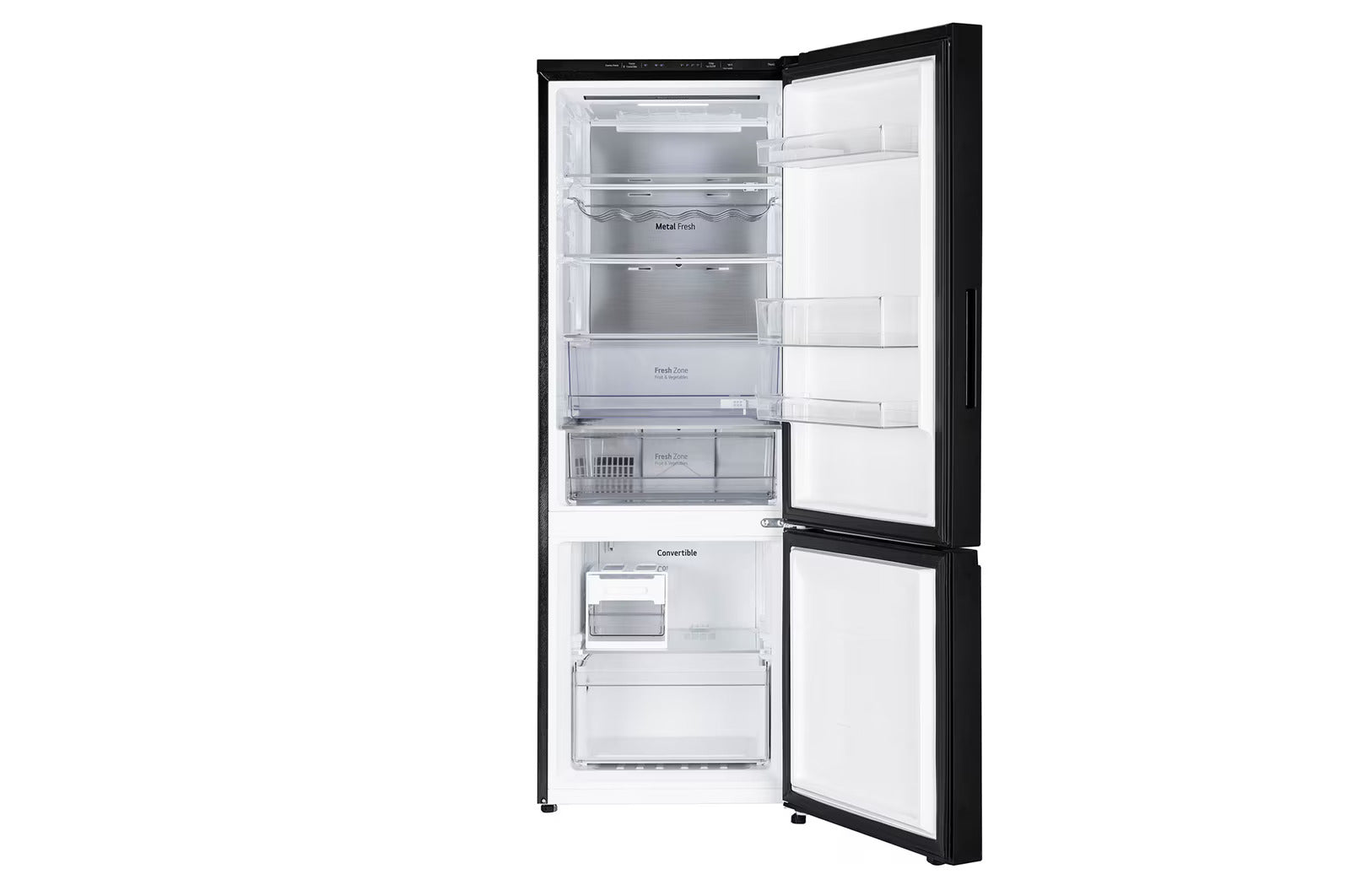 LG GL-B382EBMX 340L Bottom Freezer Refrigerator, Door Cooling+, Wi-Fi Convertible, Metal Fresh, Smart Inverter Compressor Black Mirror, 3 Star Mahajan Electronics Online